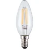 TCP LED Filament Clear Candle 4W E14 Light Bulb - 3 Pack