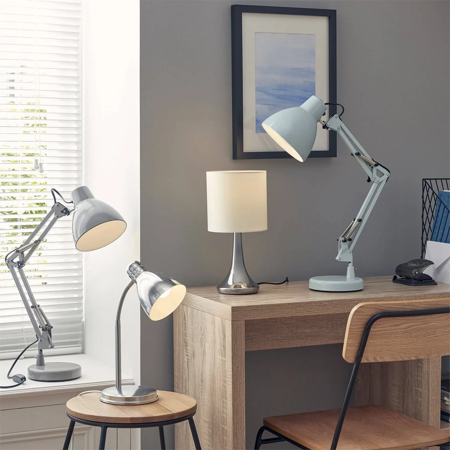Lucas Angled Desk Lamp - Duck Egg - Image 4
