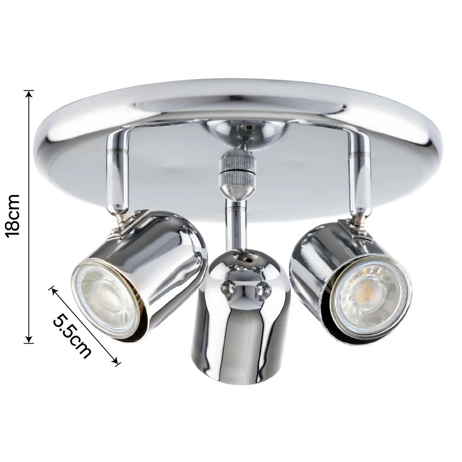 Phoenix 3 Lamp Spotlight - Chrome - Image 5