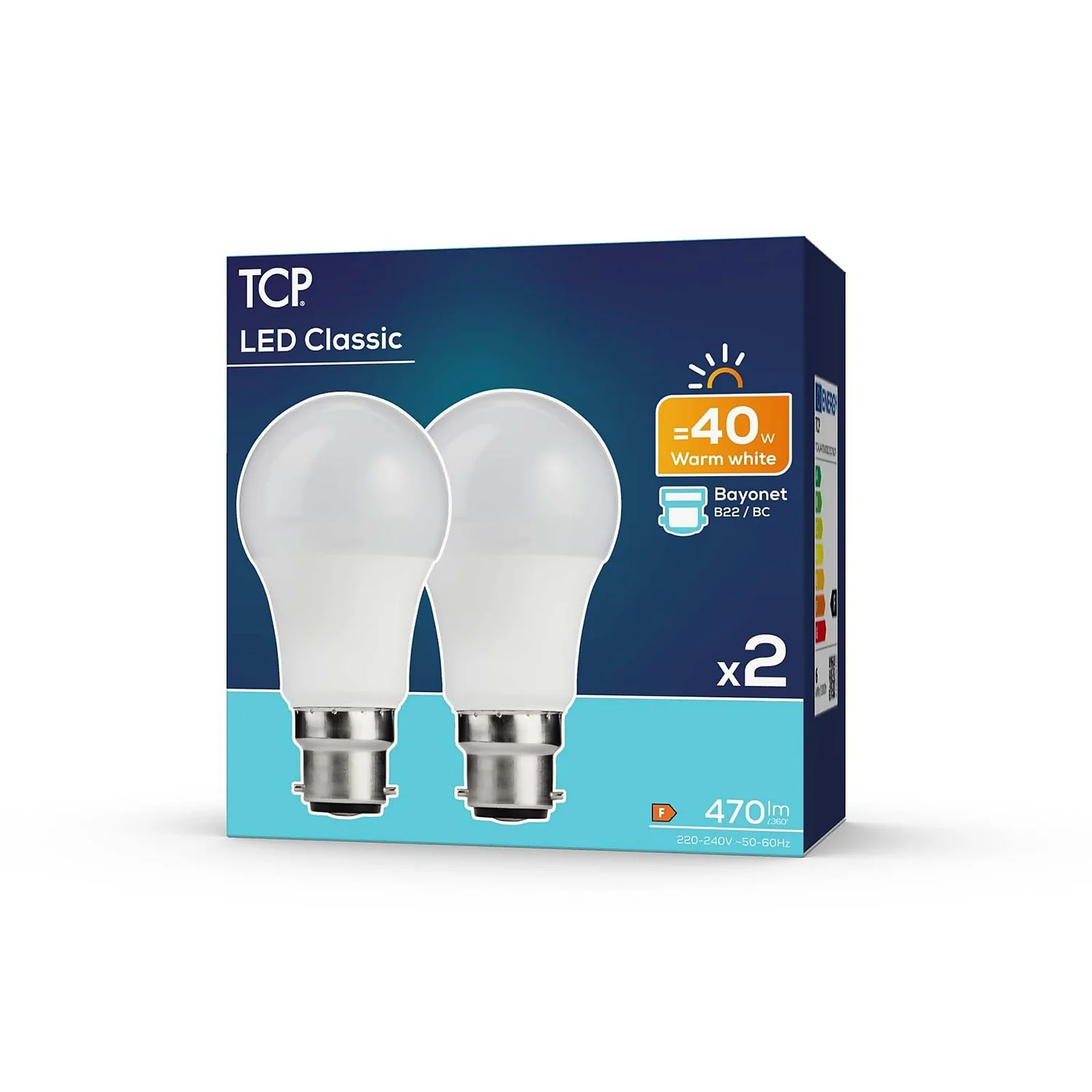 TCP LED Classic 40W BC Warm - 2 Pack - Image 2