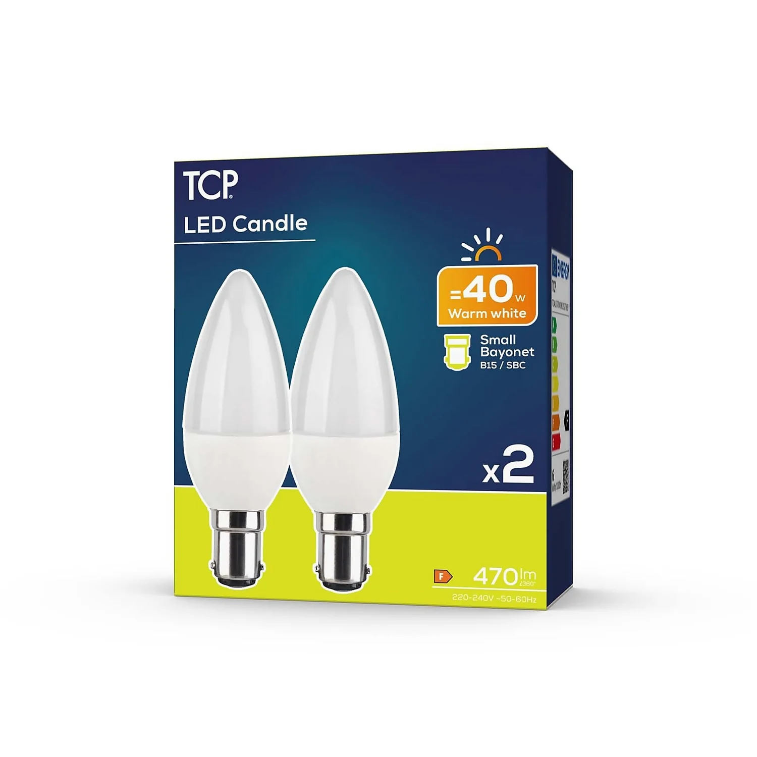 TCP LED Candle 40W SBC Warm Light Bulb - 2 Pack - Image 2