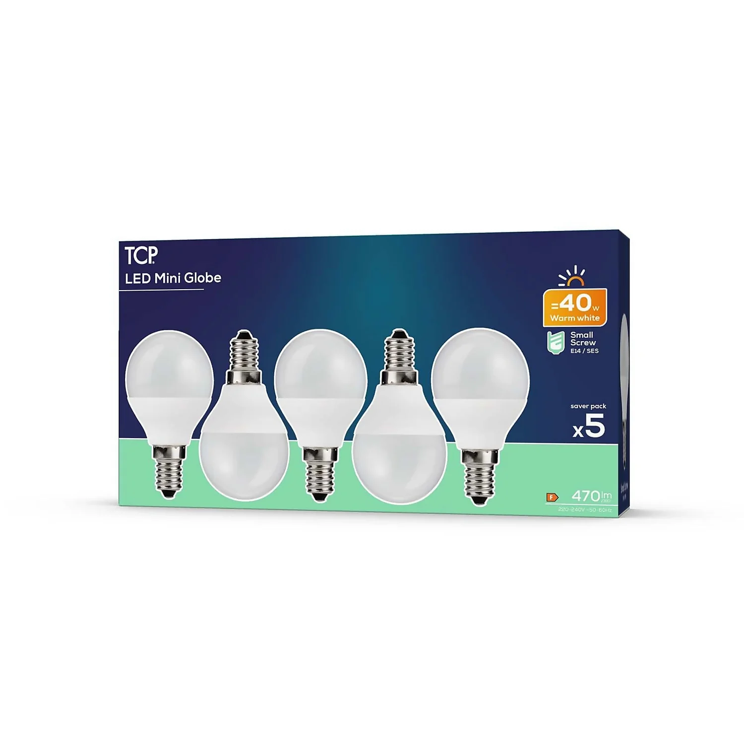 TCP LED Globe 40W SES Warm Non Dimmable Light Bulb - 5 Pack - Image 2