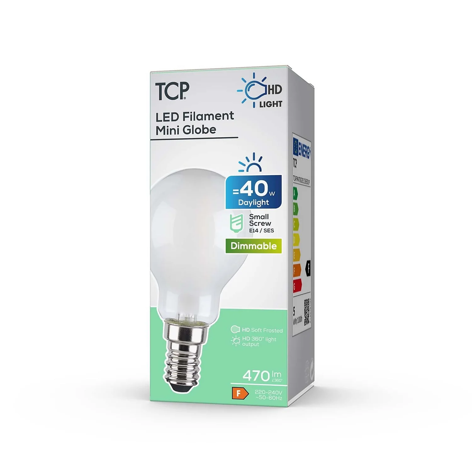 TCP Filament Globe Coat 40W SES Cool Dimmable Light Bulb - Image 2