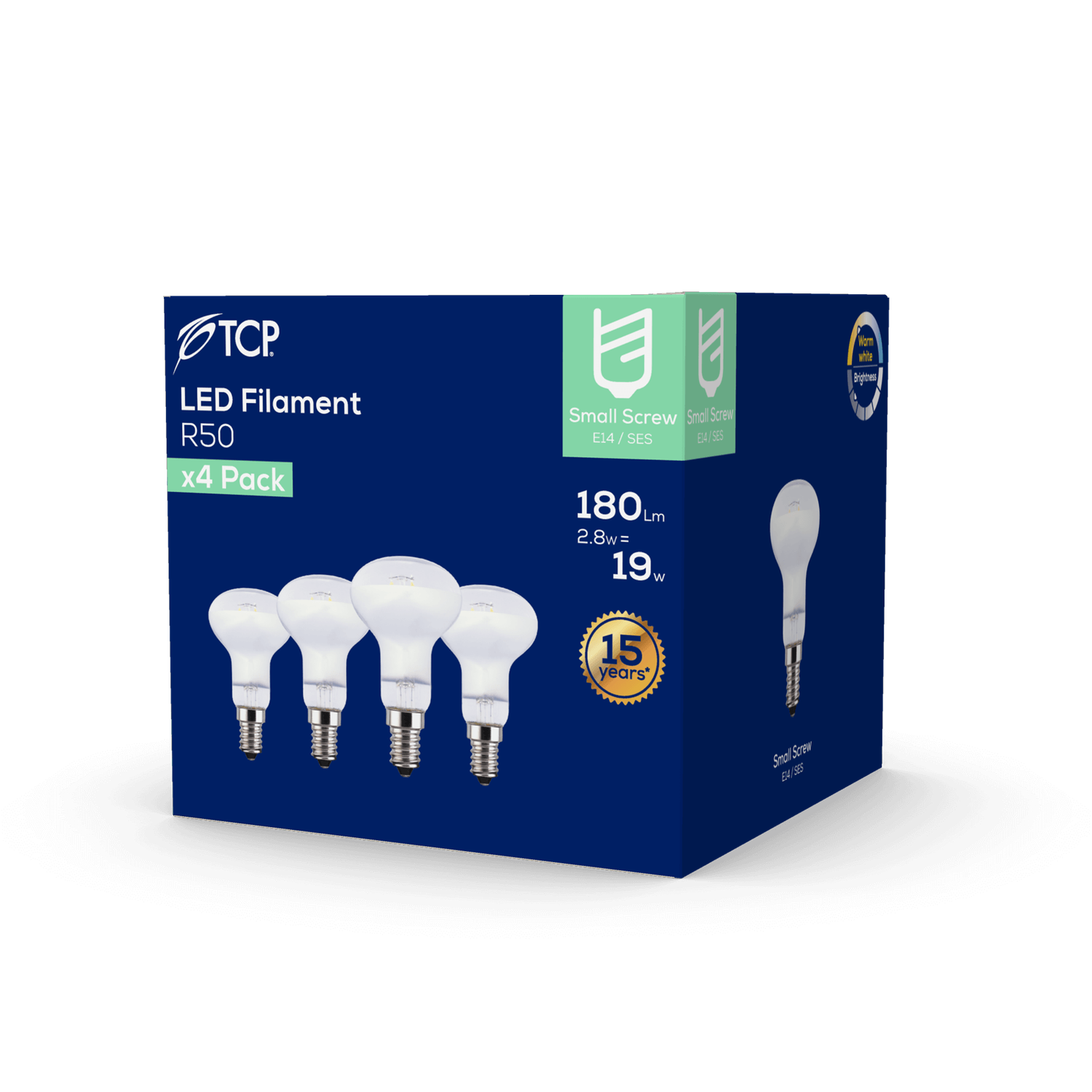 TCP Filament R50 25W Warm Light Bulb - 4 Pack - Image 2