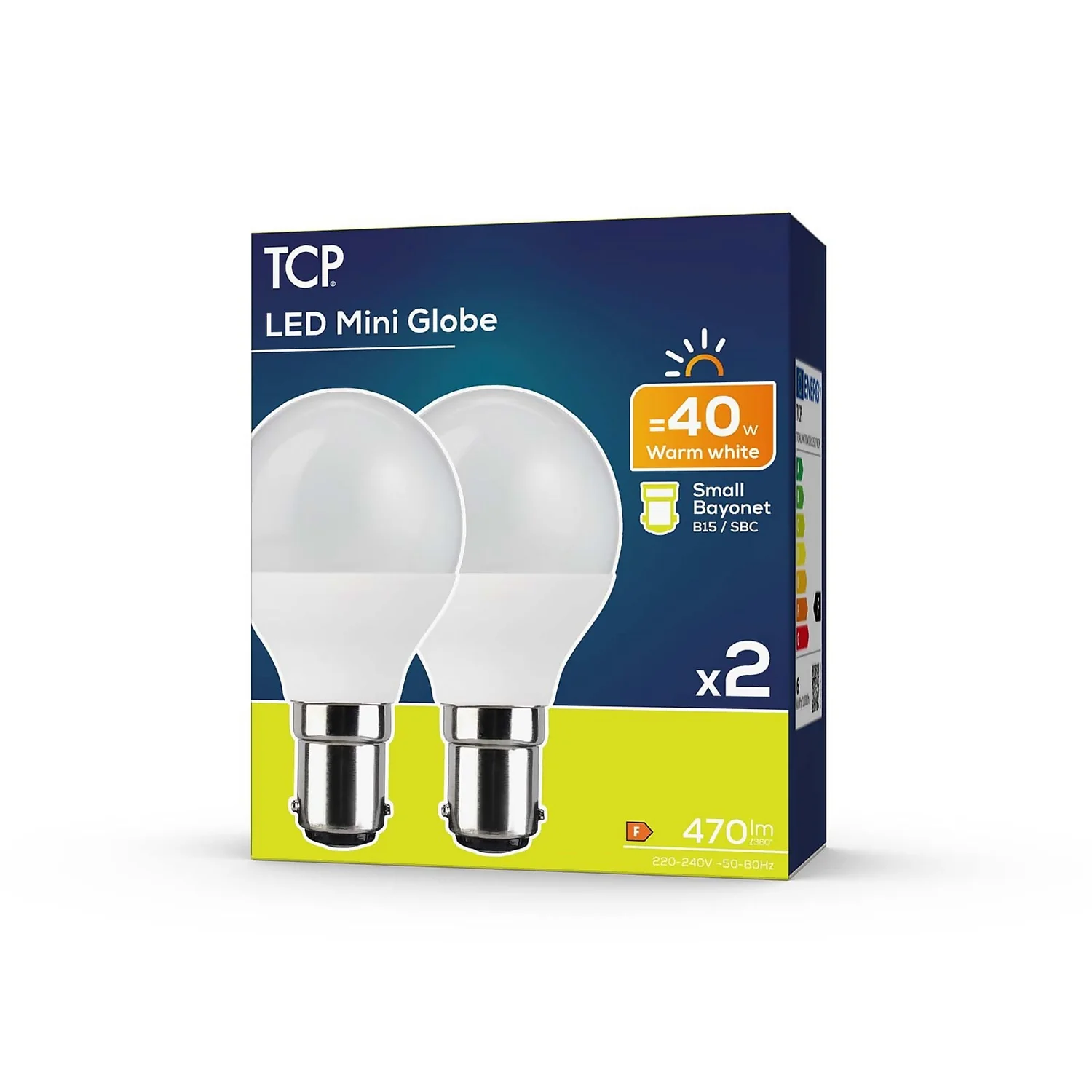 TCP LED Globe 40W SBC Warm Nd Light Bulb - 2 Pack - Image 2
