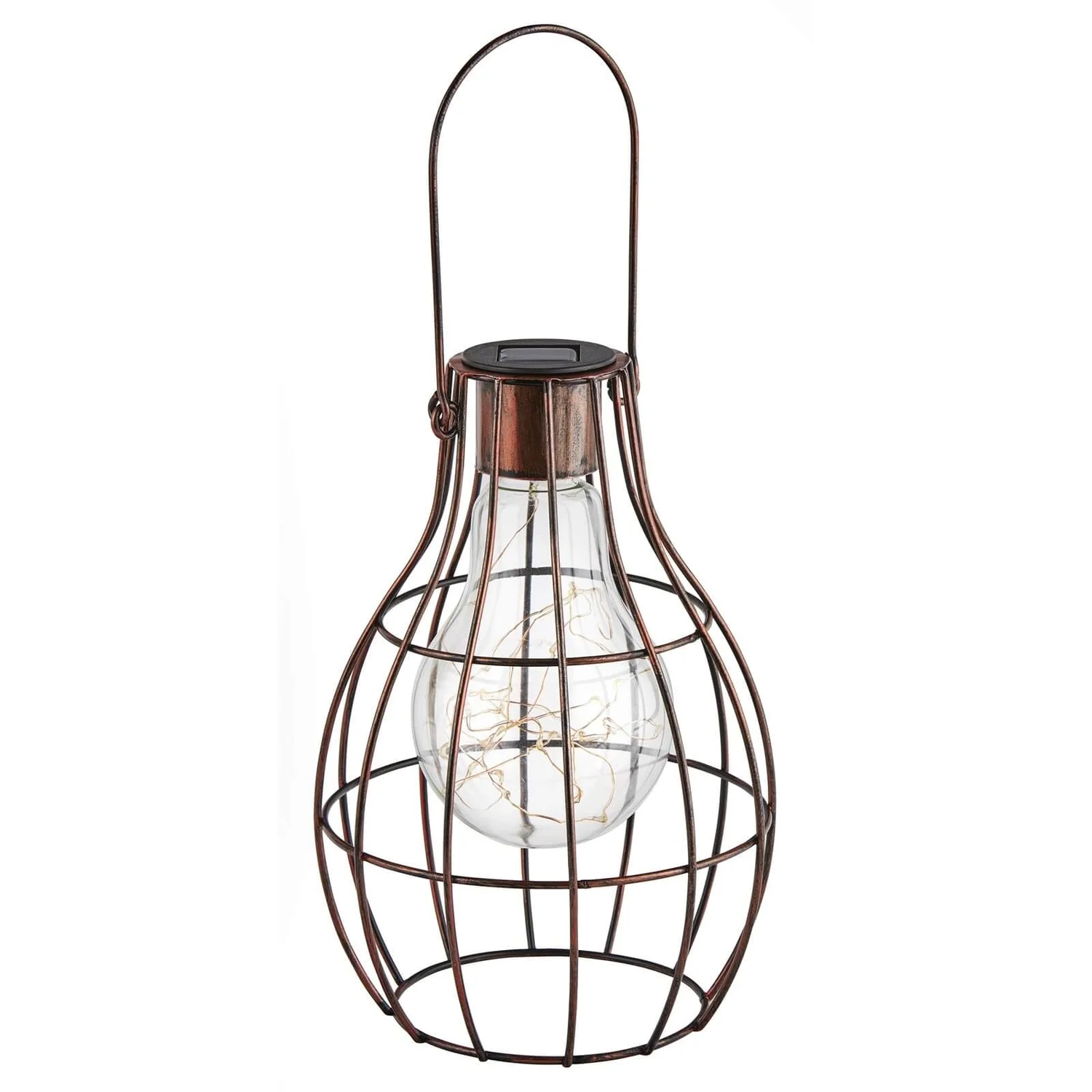 Small Solar Lightbulb Cage Lantern - Image 2
