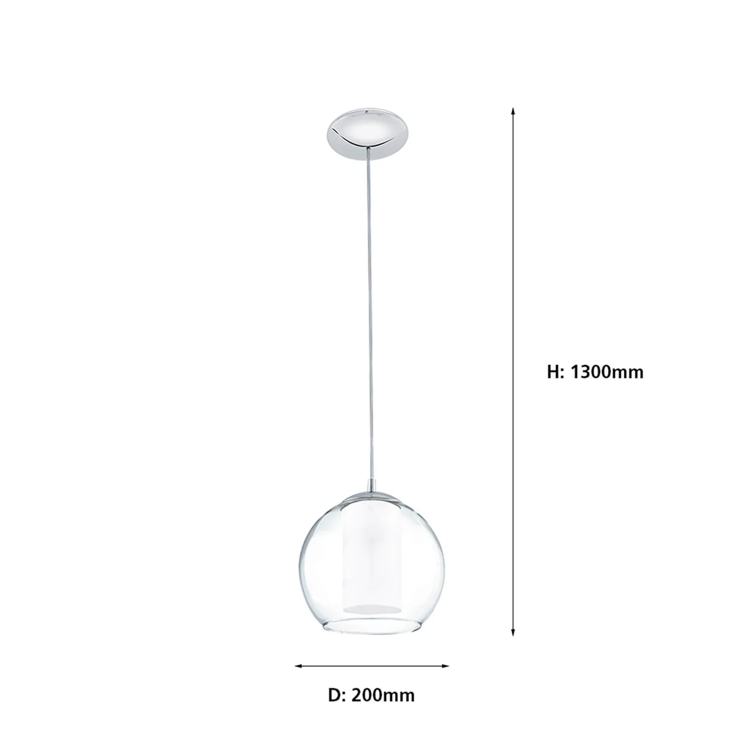 Eglo Bolsano 1 Light Pendant Light - Chrome - Image 3