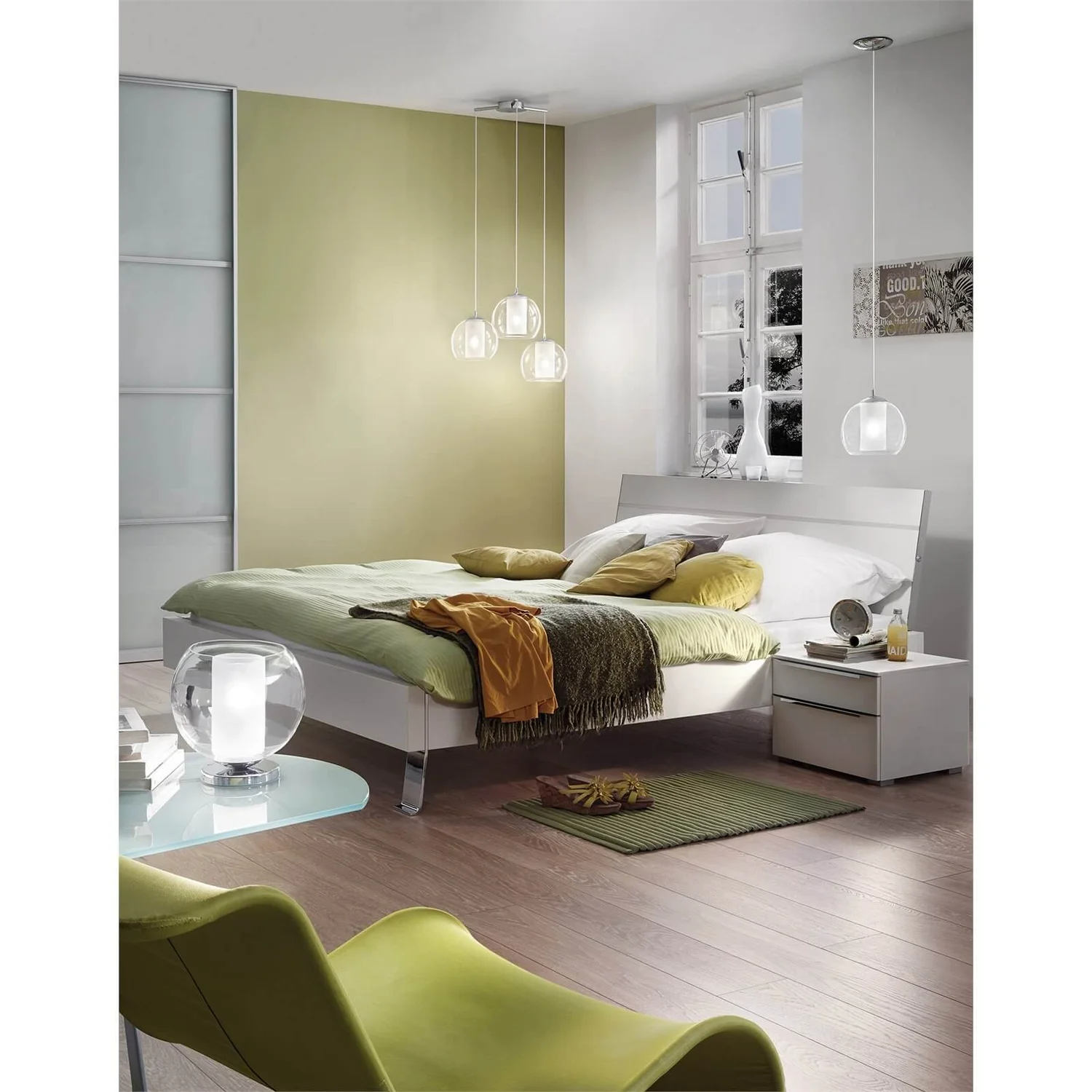 Eglo Bolsano 1 Light Pendant Light - Chrome - Image 2