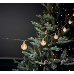 20 Clear Bubble Ball Christmas String Lights (Battery Operated)