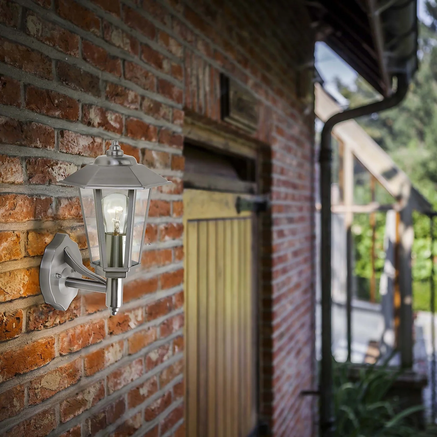 Lutec Grosvenor Stainless Steel Outdoor Wall Lantern - Image 4