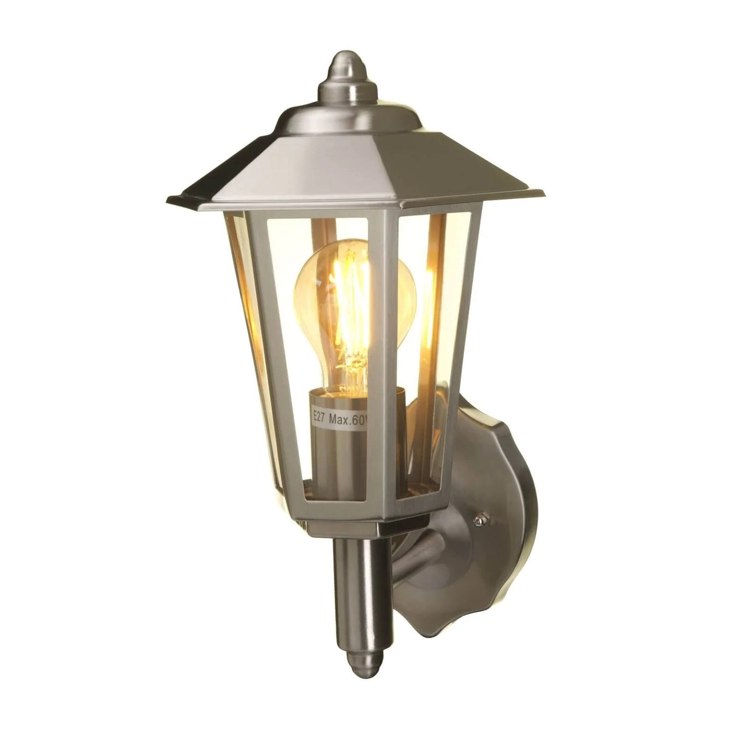 Lutec Grosvenor Stainless Steel Outdoor Wall Lantern - Image 3