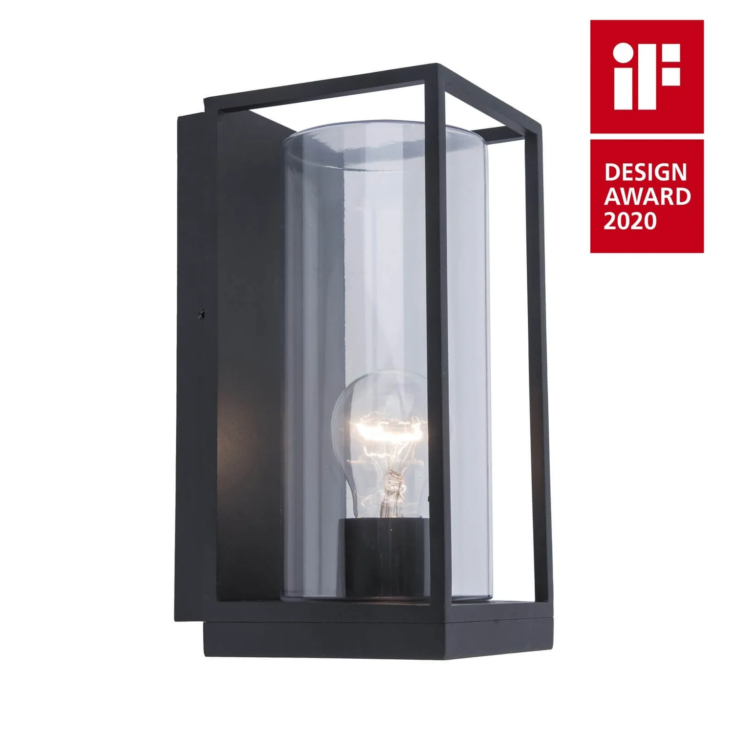 Lutec Flair Flush Outdoor Wall Light - Black