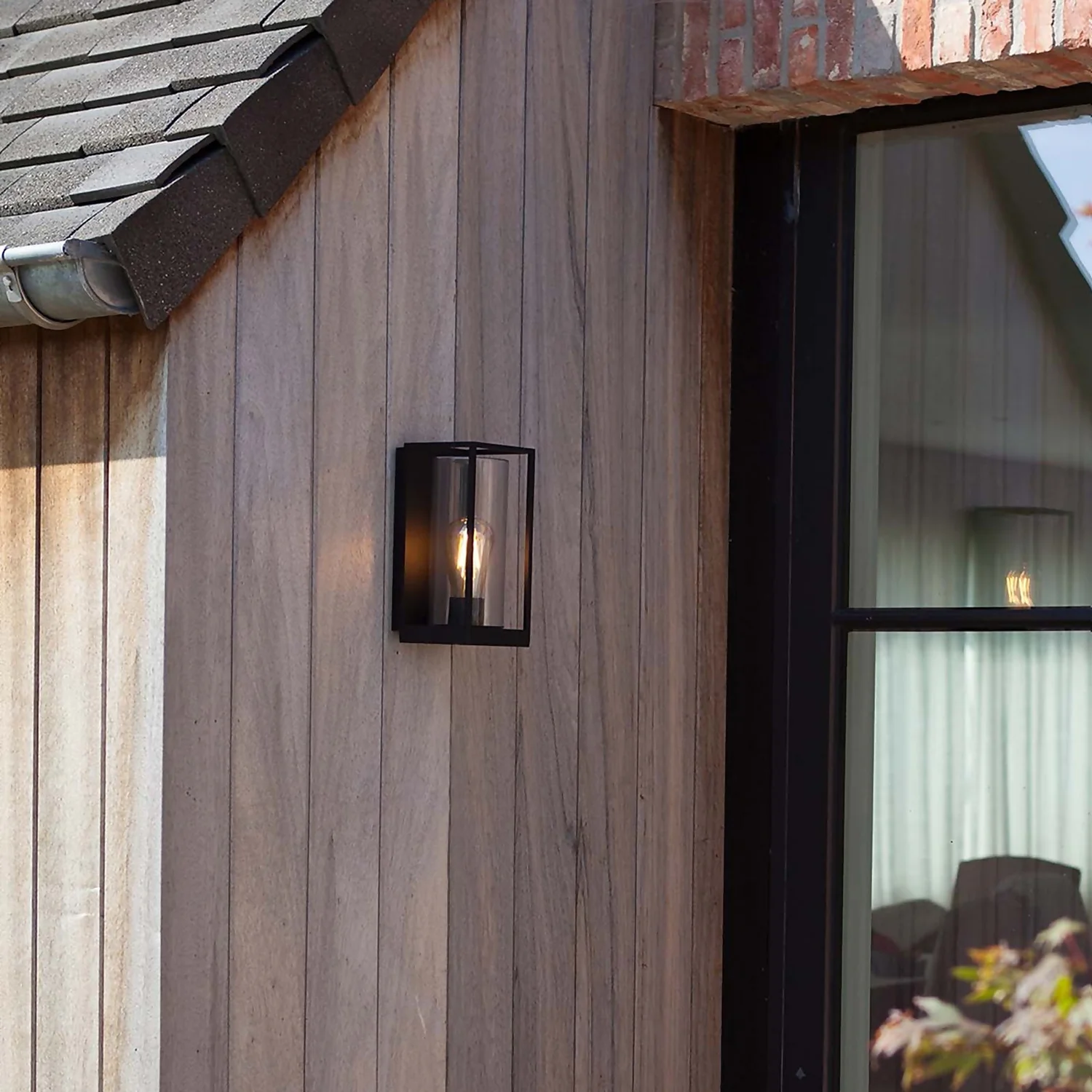 Lutec Flair Flush Outdoor Wall Light - Black - Image 3