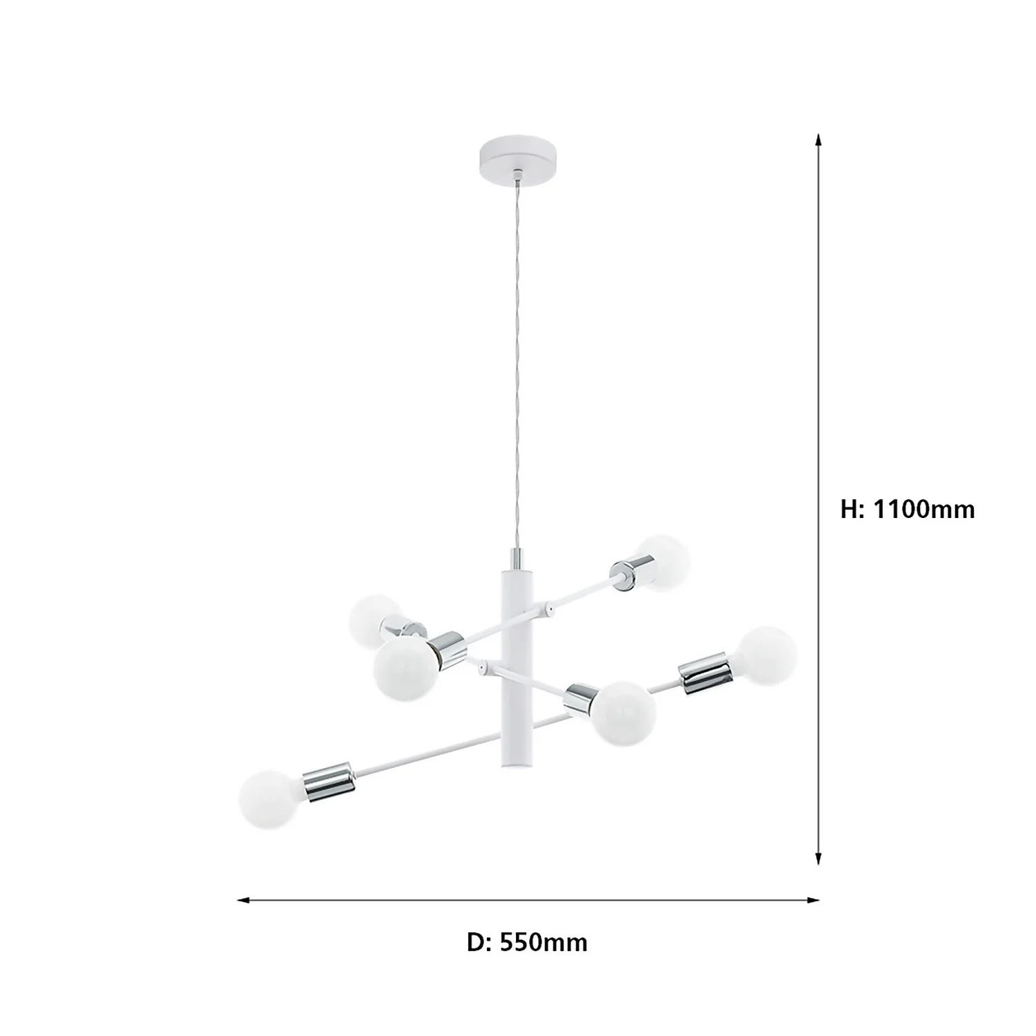 EGLO Gradoli 6 Light Baton Pendant - Image 3