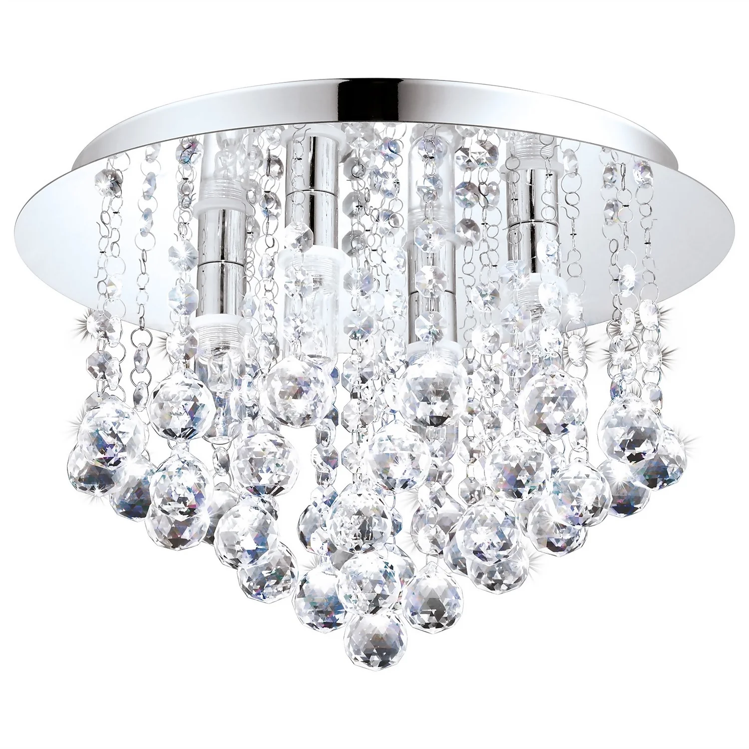 EGLO Olmonte Crystal And Chrome Bathroom Ceiling Light - Image 2