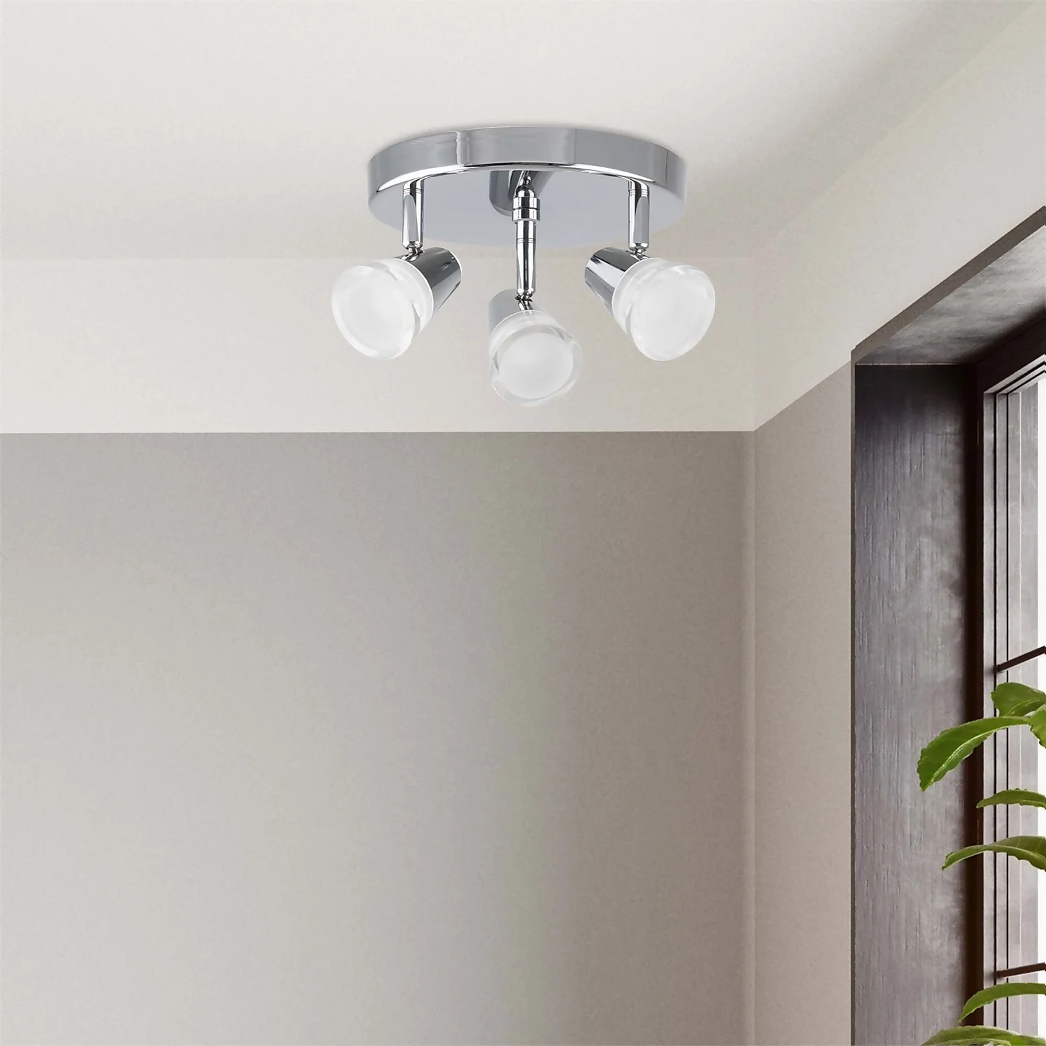 Rhea 3 Lamp Spotlight Plate - Polished Chrome - Image 2