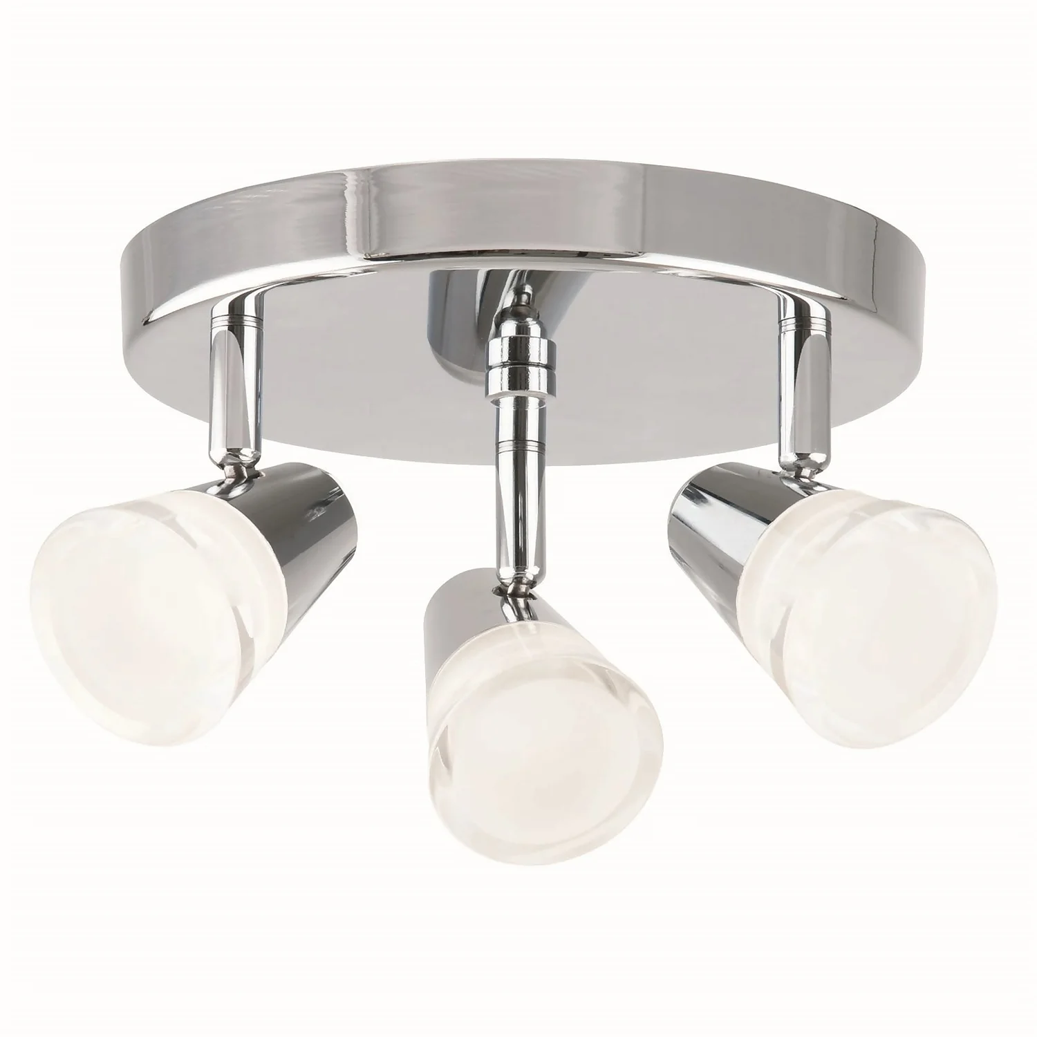 Rhea 3 Lamp Spotlight Plate - Polished Chrome