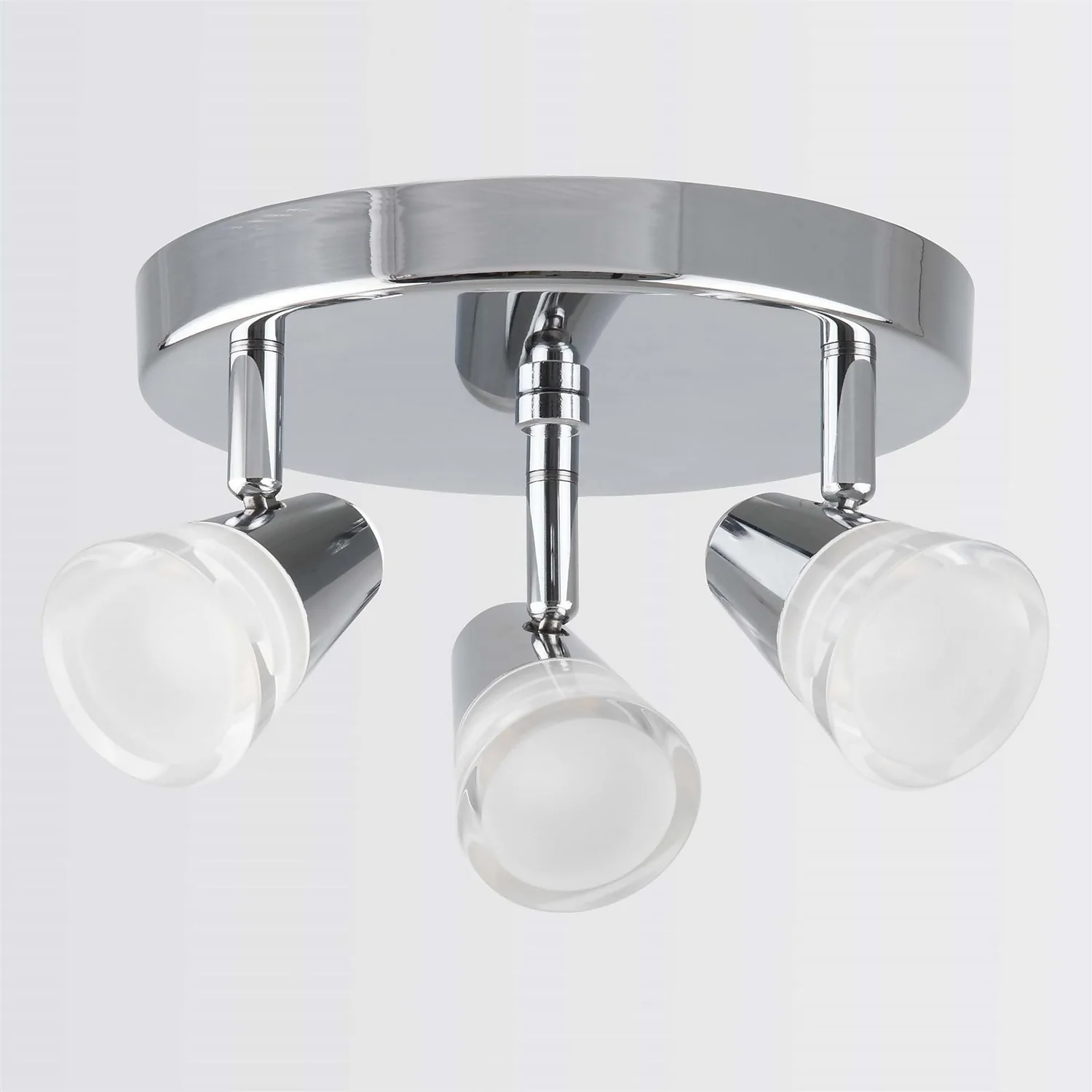 Rhea 3 Lamp Spotlight Plate - Polished Chrome - Image 3