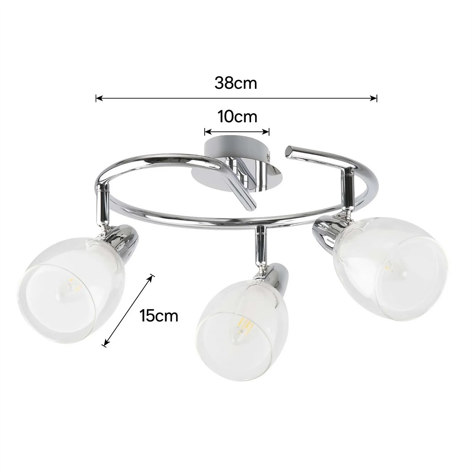 Eliza 3 Lamp Spotlight Plate - Chrome - Image 5