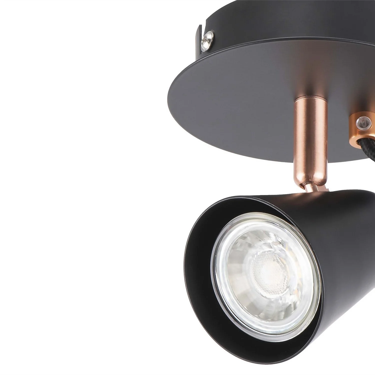 Emma Single Lamp Spotlight - Black & Copper - Image 4