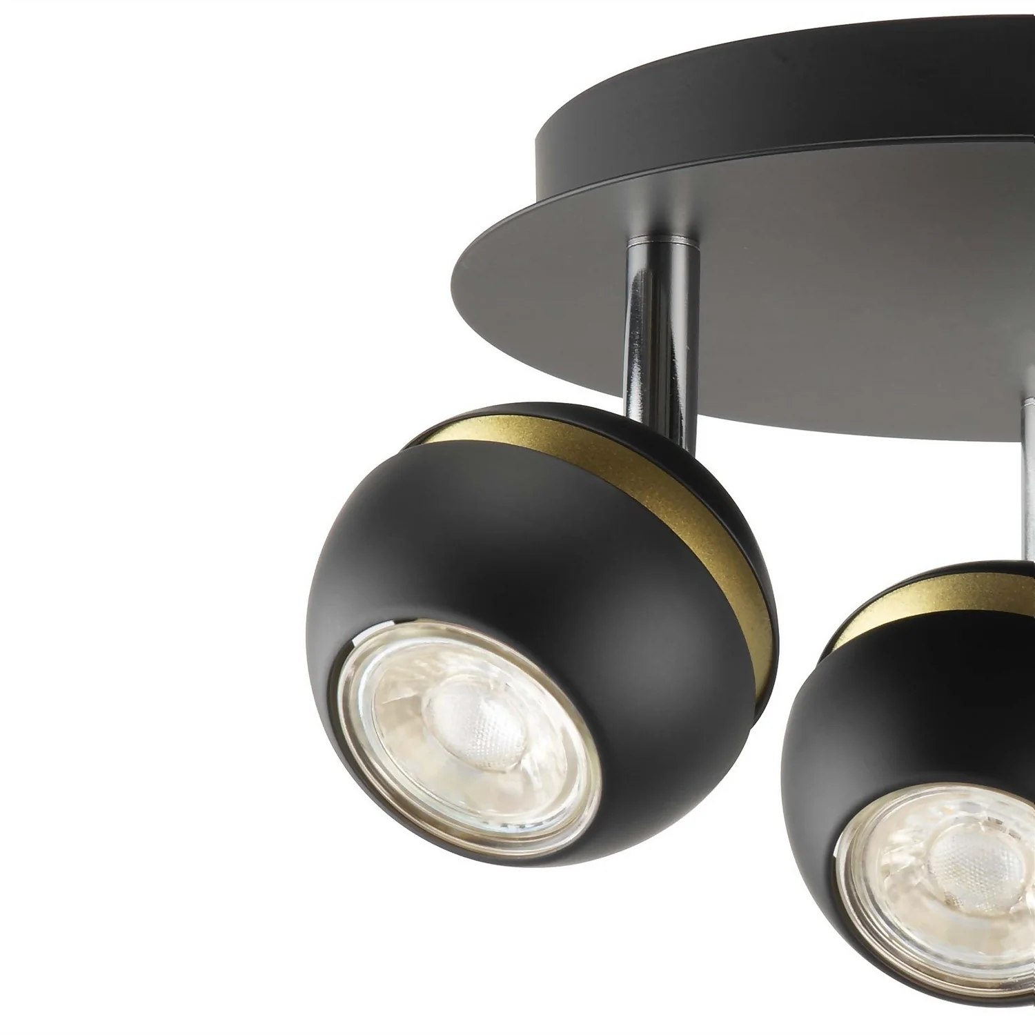 Austin 3 Lamp Spotlight Plate - Black & Gold - Image 4