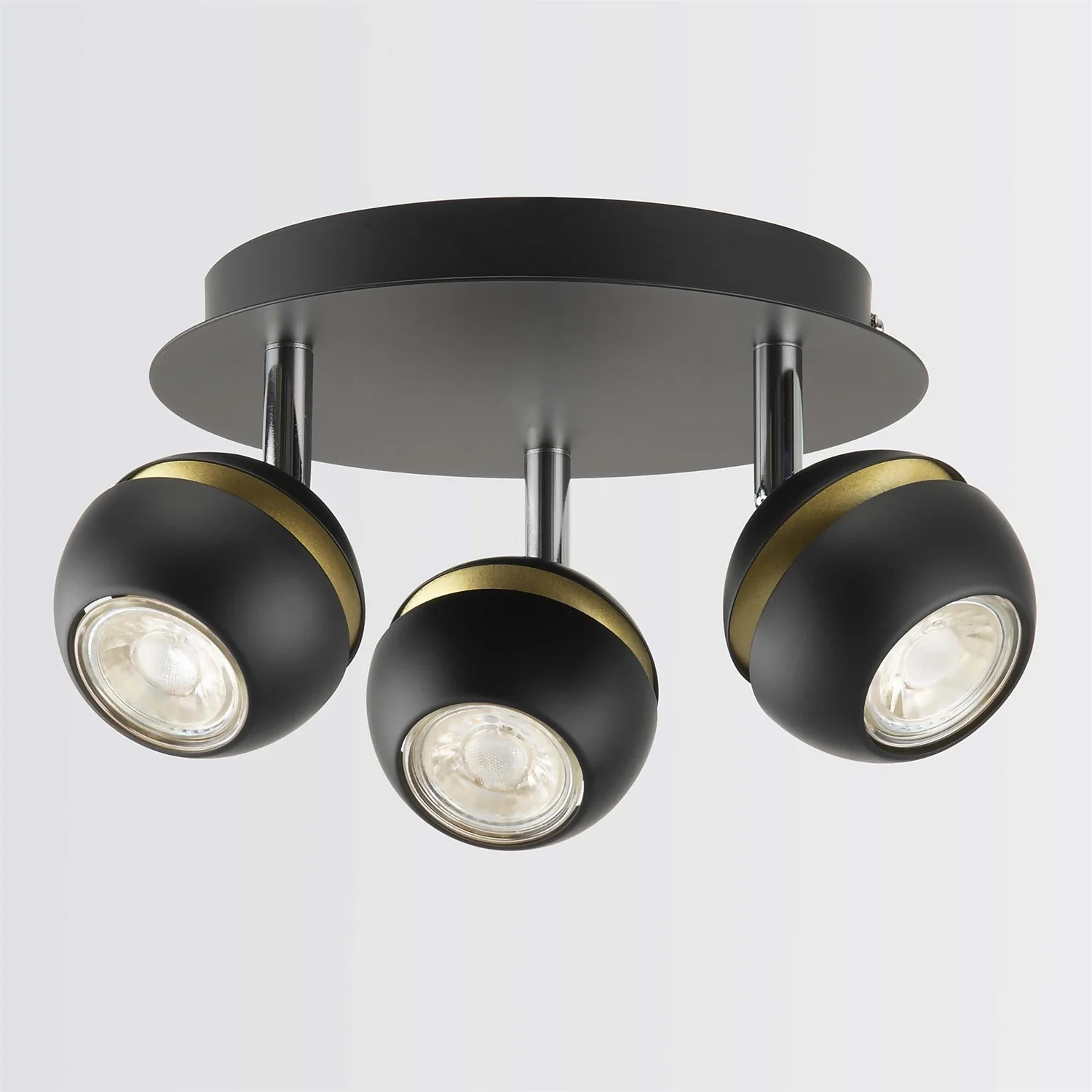 Austin 3 Lamp Spotlight Plate - Black & Gold - Image 3