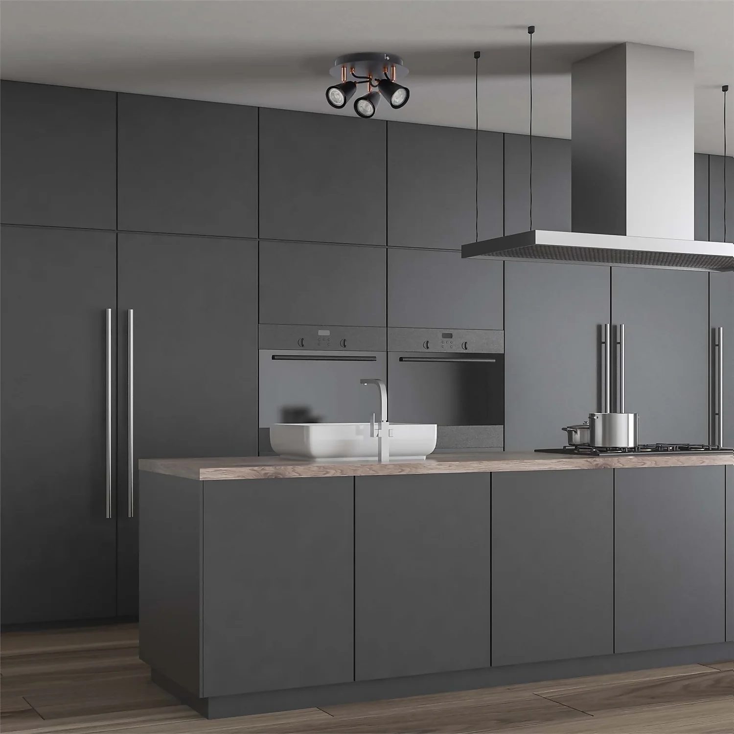 Emma 3 Lamp Spotlight Plate - Black & Copper - Image 2