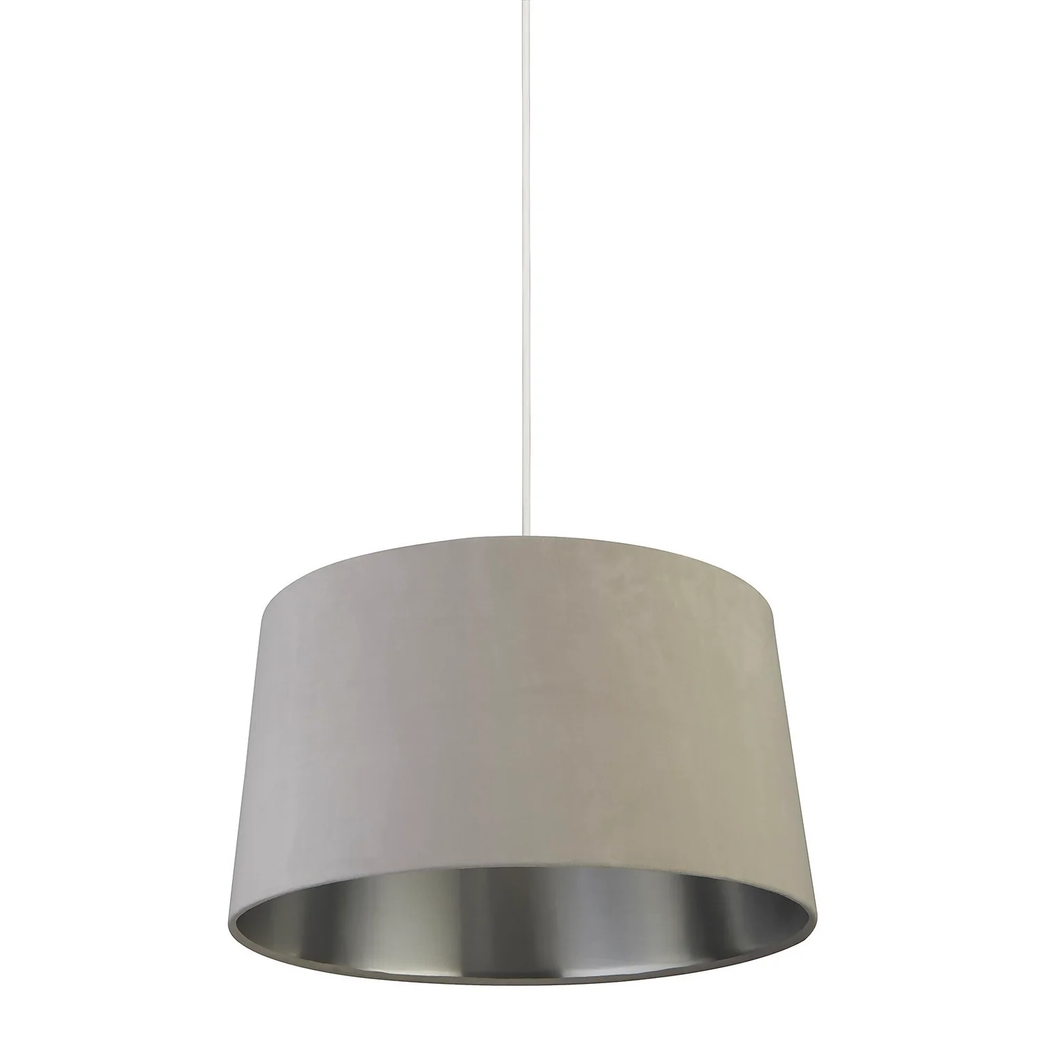 House Beautiful Samet Velvet Drum Shade - Grey - 45cm - Image 4