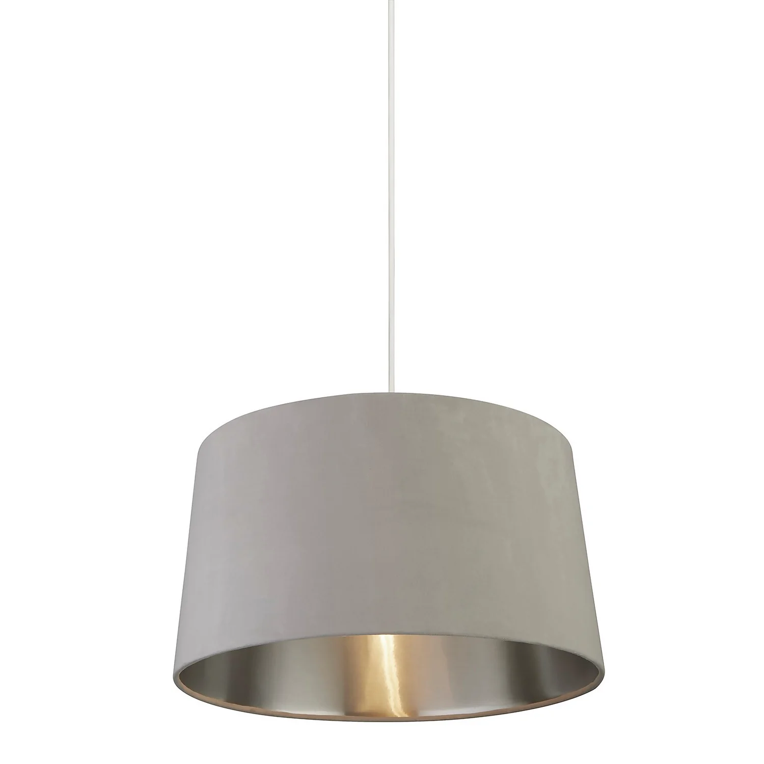 House Beautiful Samet Velvet Drum Shade - Grey - 45cm - Image 3