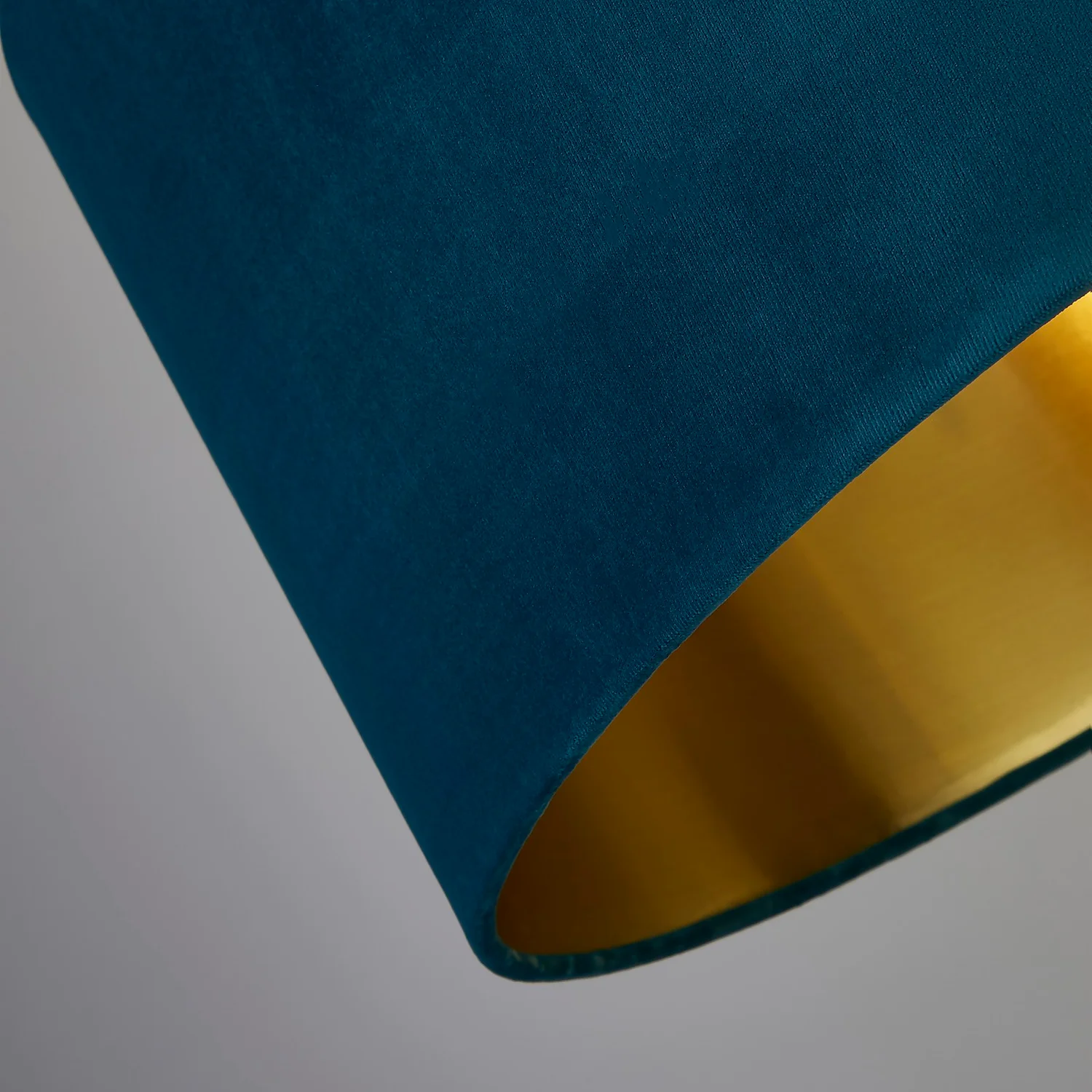 House Beautiful Samet Velvet Drum Shade - Teal - 45cm - Image 5