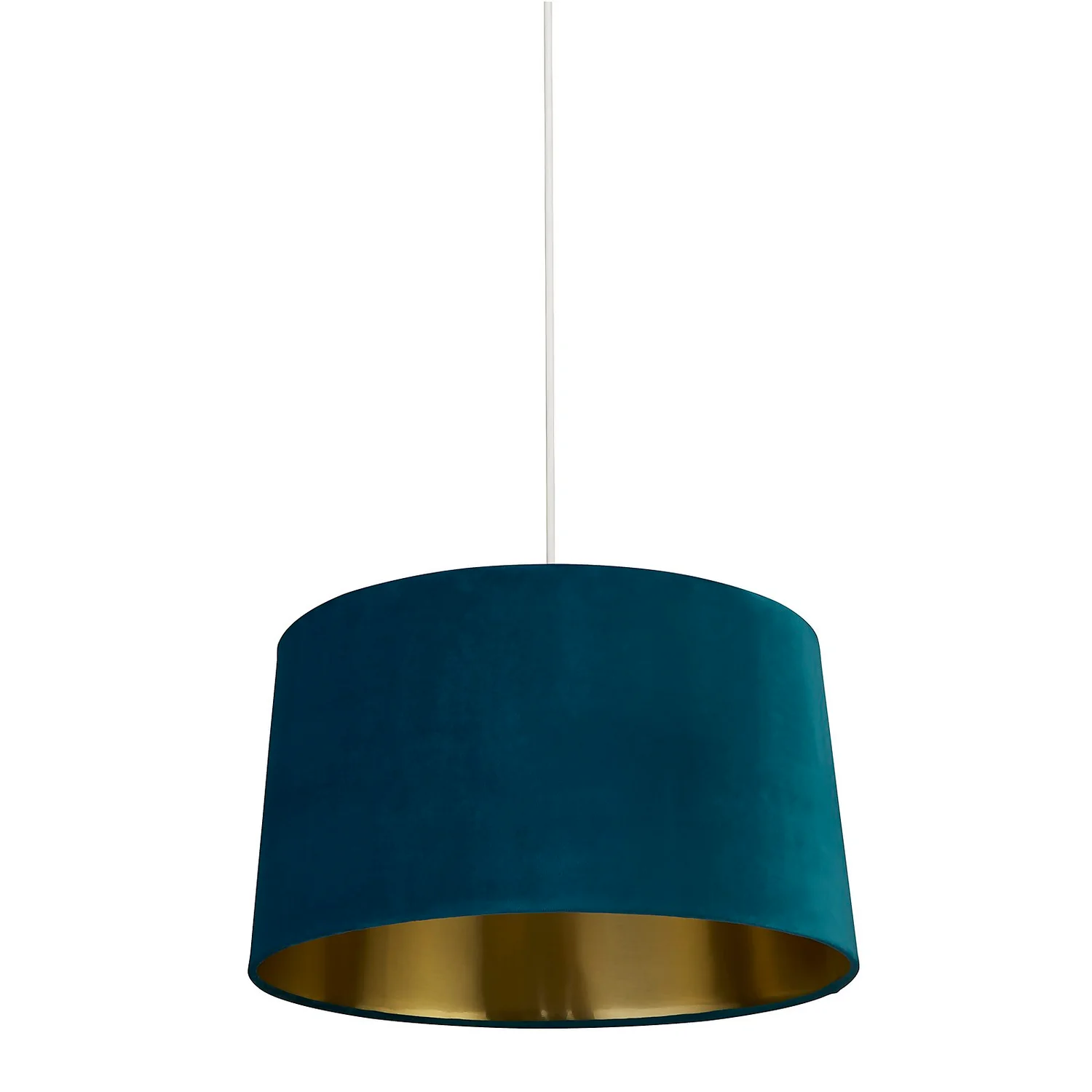 House Beautiful Samet Velvet Drum Shade - Teal - 45cm - Image 4