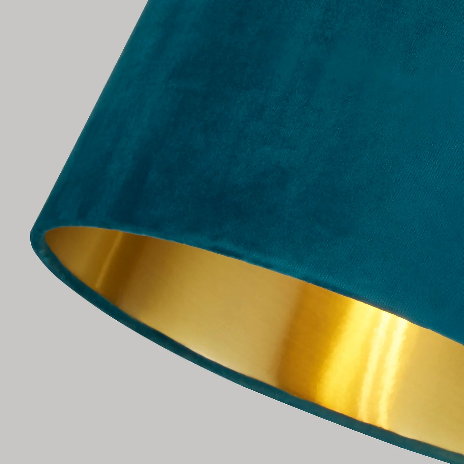 House Beautiful Samet Velvet Drum Shade - Teal - 30cm - Image 5
