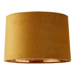 House Beautiful Samet Velvet Drum Shade -Ochre - 30cm