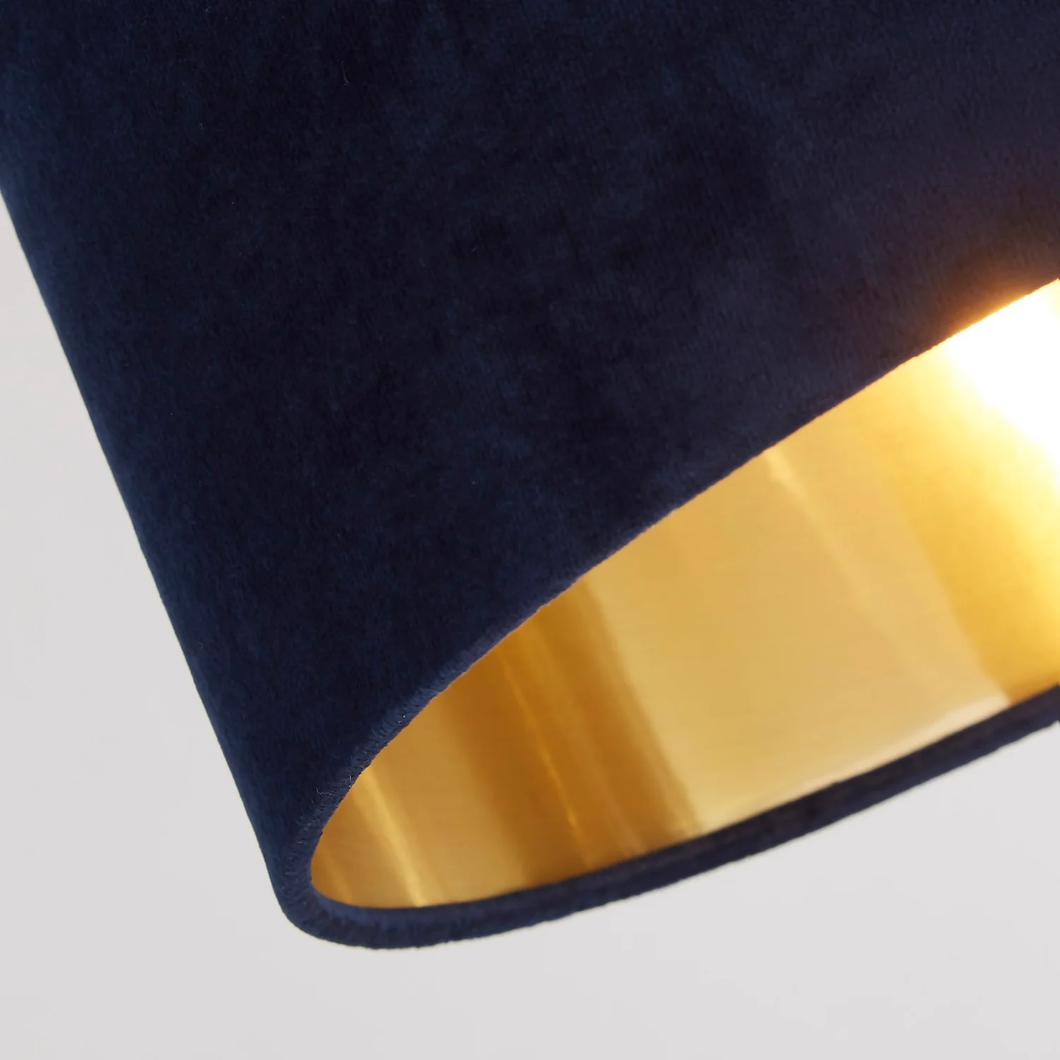 House Beautiful Samet Velvet Drum Shade - Navy - 30cm - Image 3