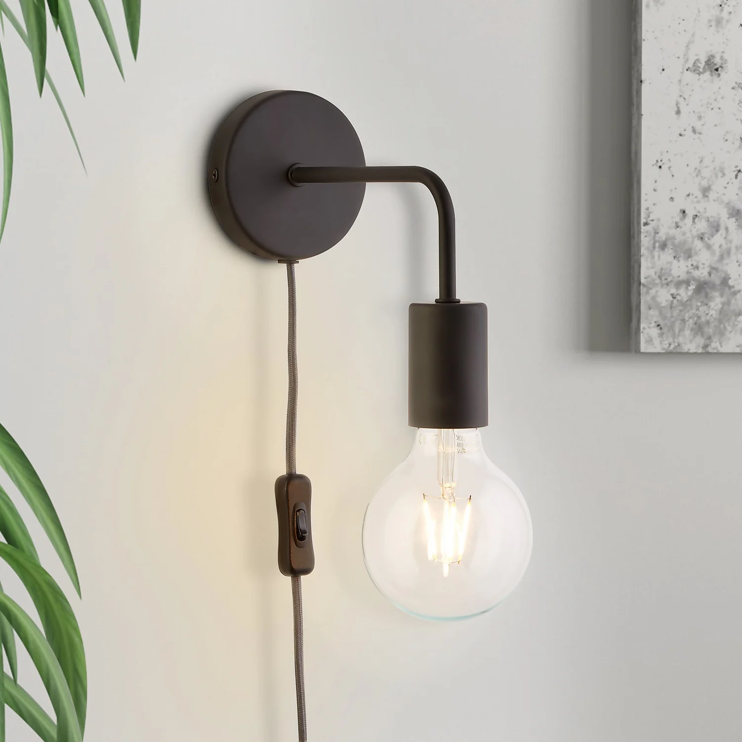 Jay Plug In Wall Light - Charcoal - Image 7