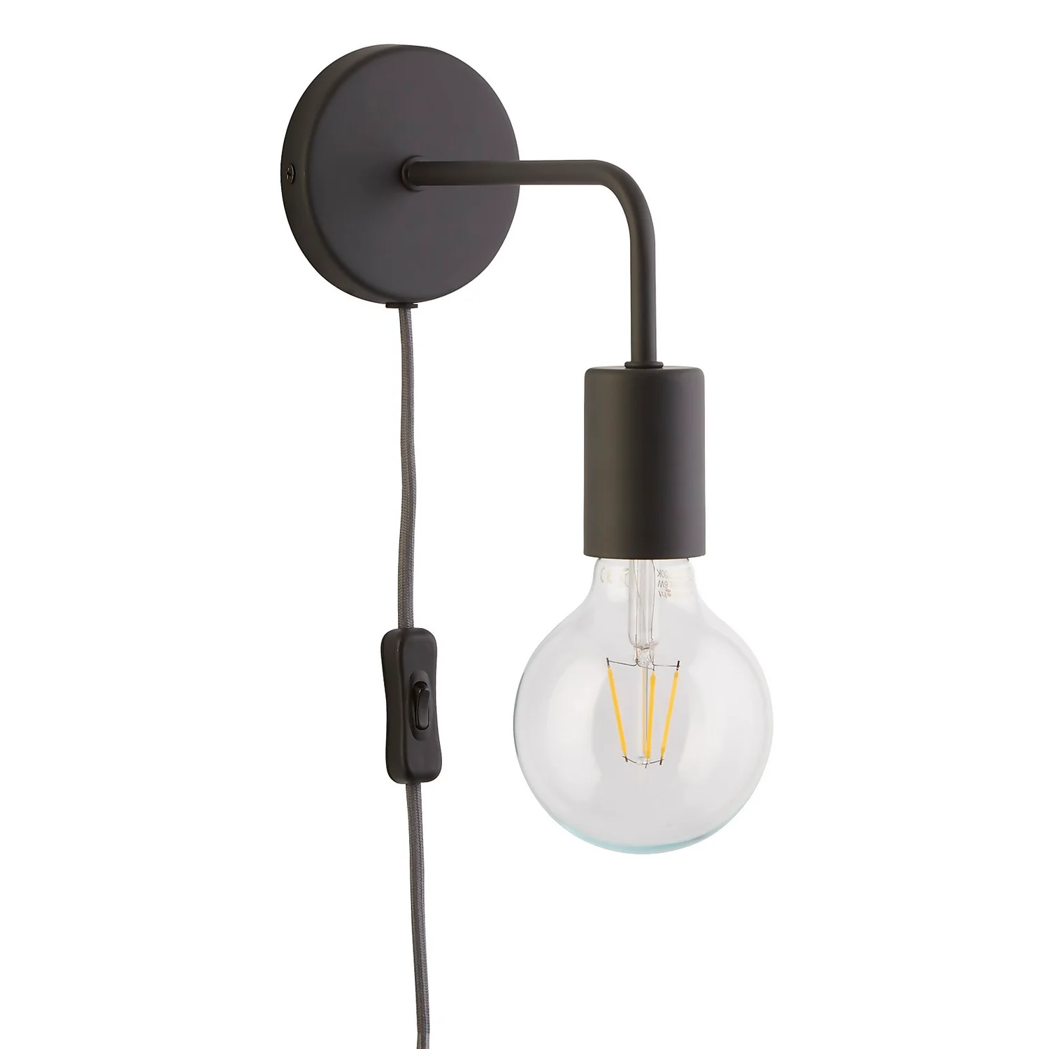 Jay Plug In Wall Light - Charcoal - Image 4