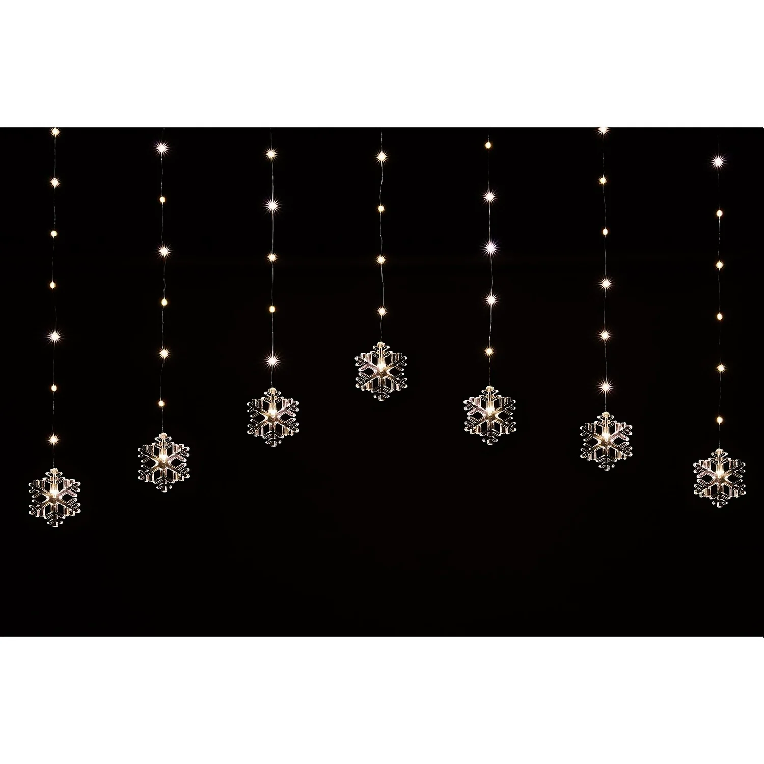 Snowflake LED Pinwire Christmas Window Curtain Light - Image 2