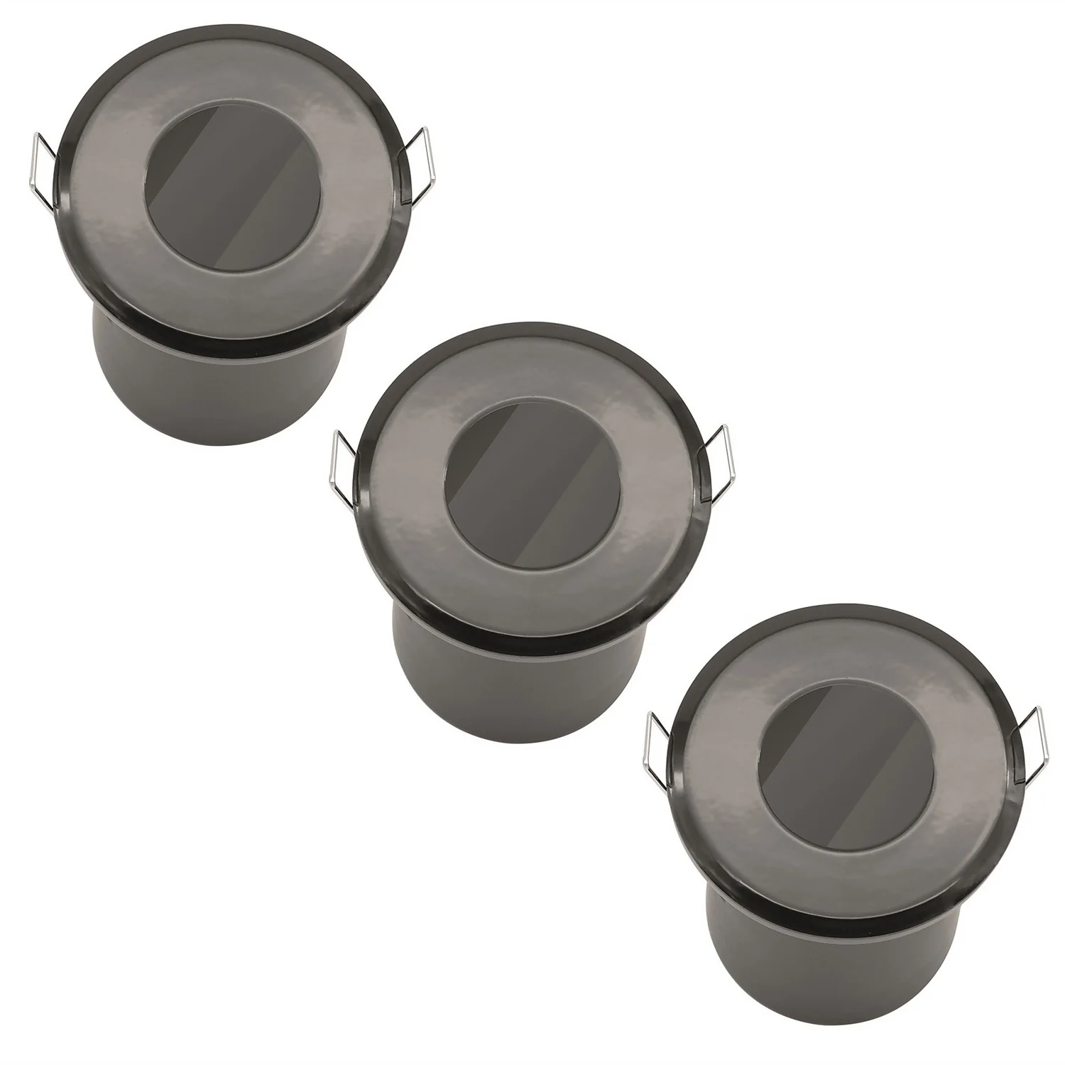 Fixed Fire Rated IP65 Pack 3 Downlights - Black