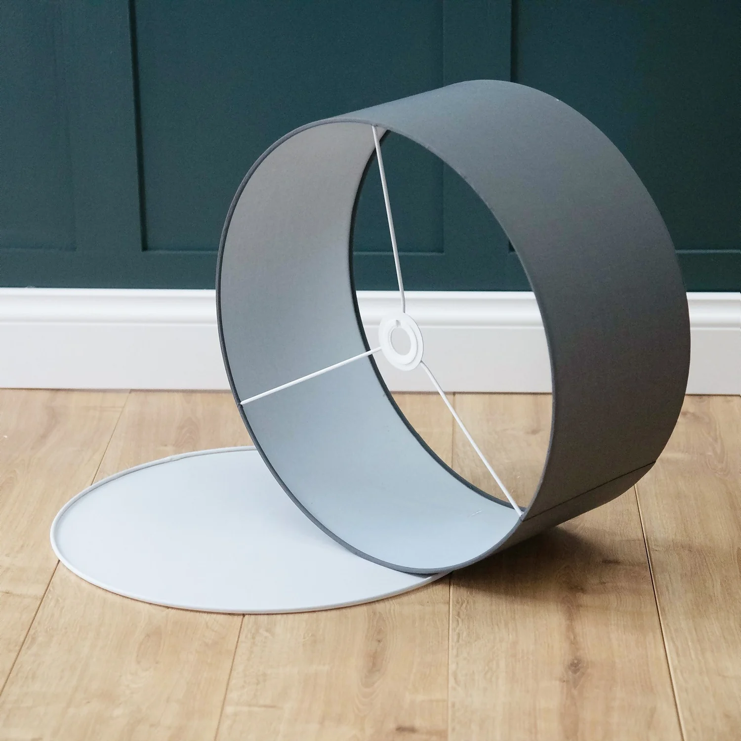 Clyde Charcoal Drum Shade With Diffuser - 45cm - Image 7