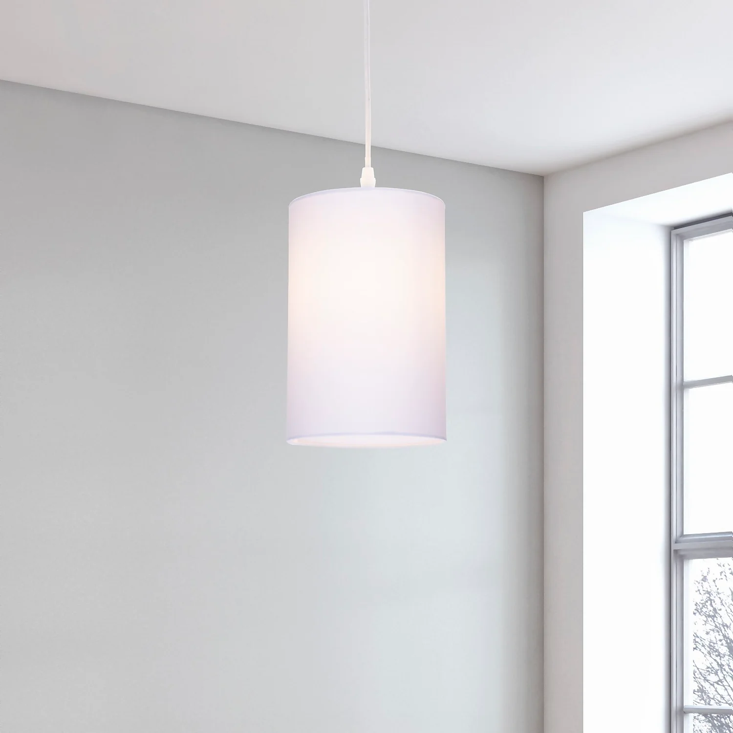 Clyde White Cylinder Shade - 16cm