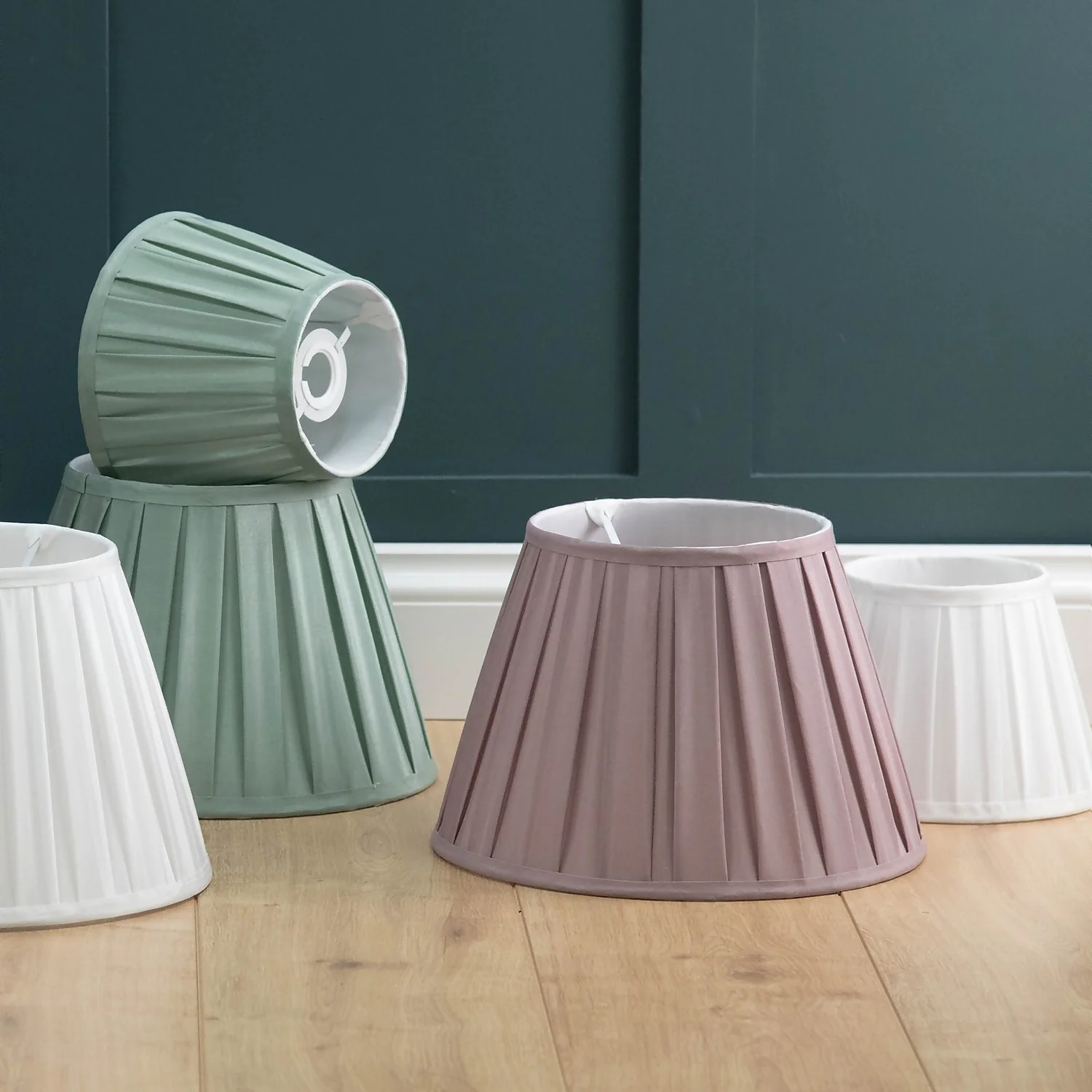 Raye Fig Pleated Taper Silk Shade - 30cm - Image 8