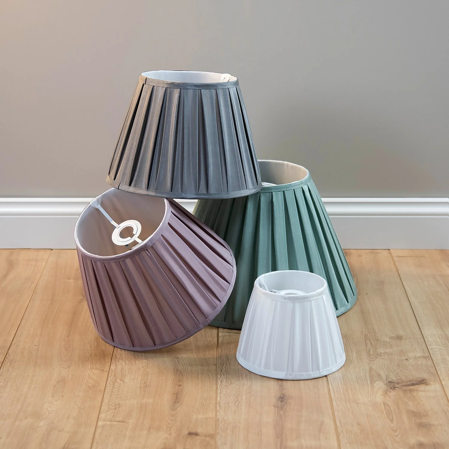 Raye Fig Pleated Taper Silk Shade - 30cm - Image 7