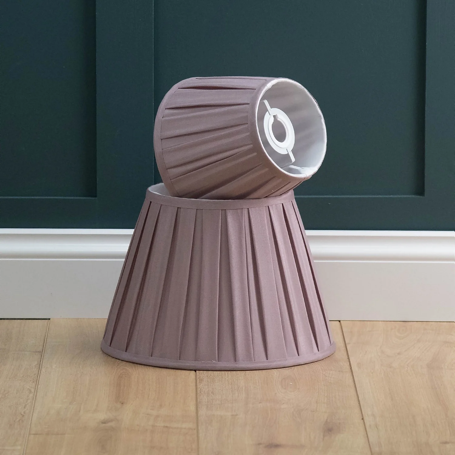 Raye Fig Pleated Taper Silk Shade - 20cm - Image 6