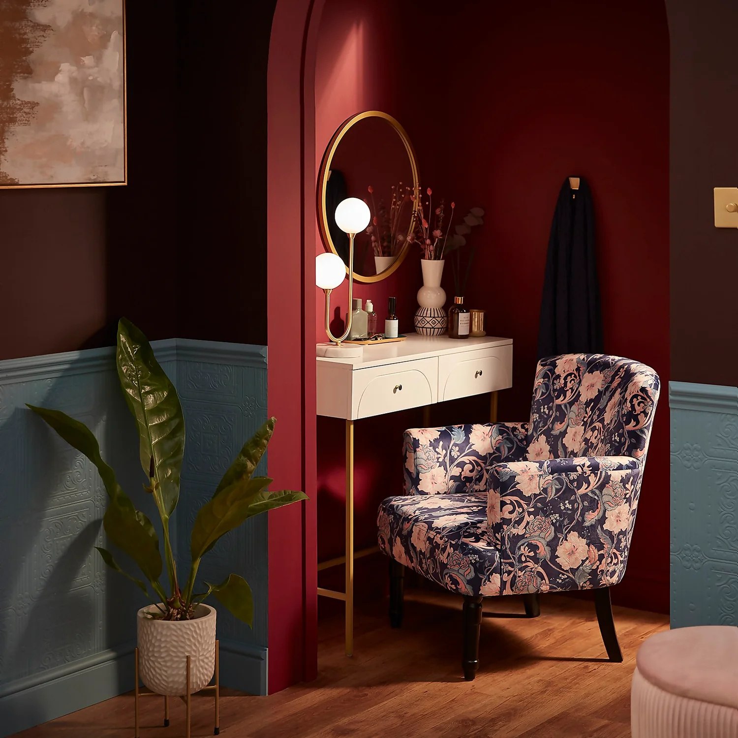 House Beautiful Delta Marble Table Lamp - Brass & Opal - Image 5