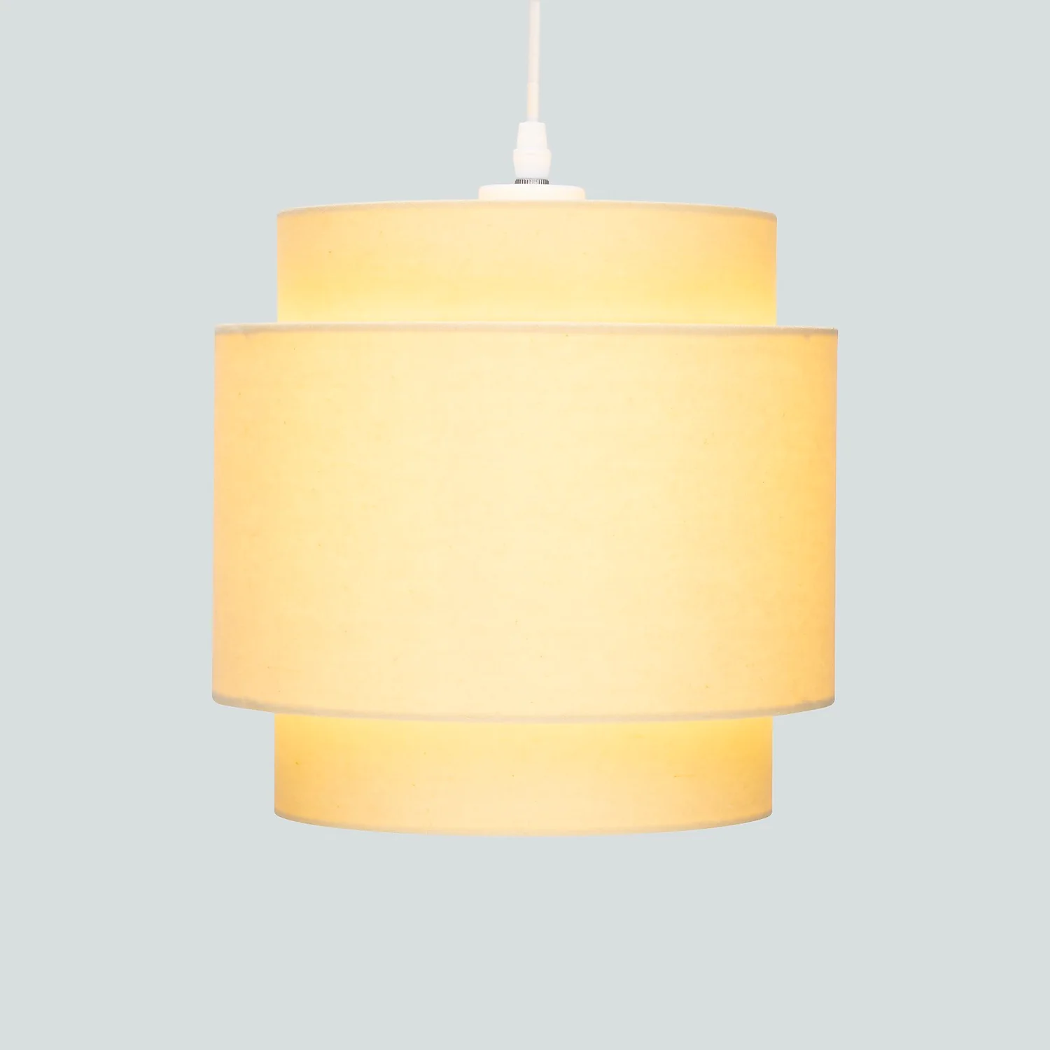 Finn Tier Drum Lemon Linen Shade - 25cm - Image 3