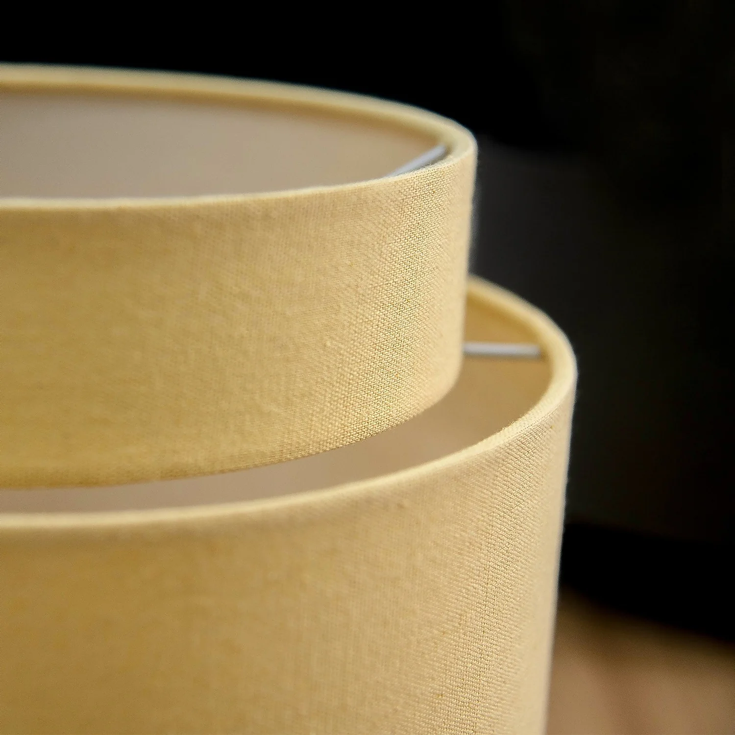 Finn Tier Drum Lemon Linen Shade - 25cm - Image 6