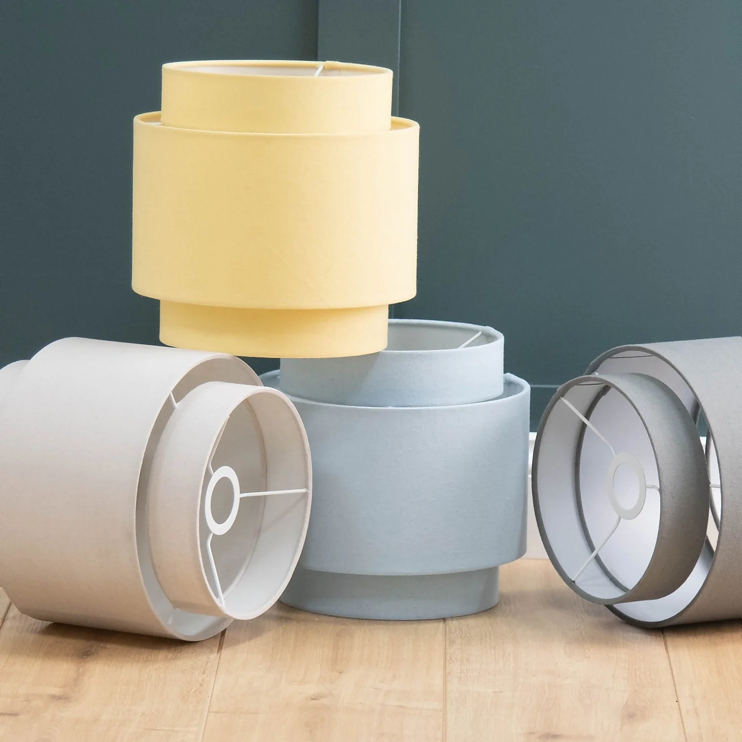 Finn Tier Drum Lemon Linen Shade - 25cm - Image 7