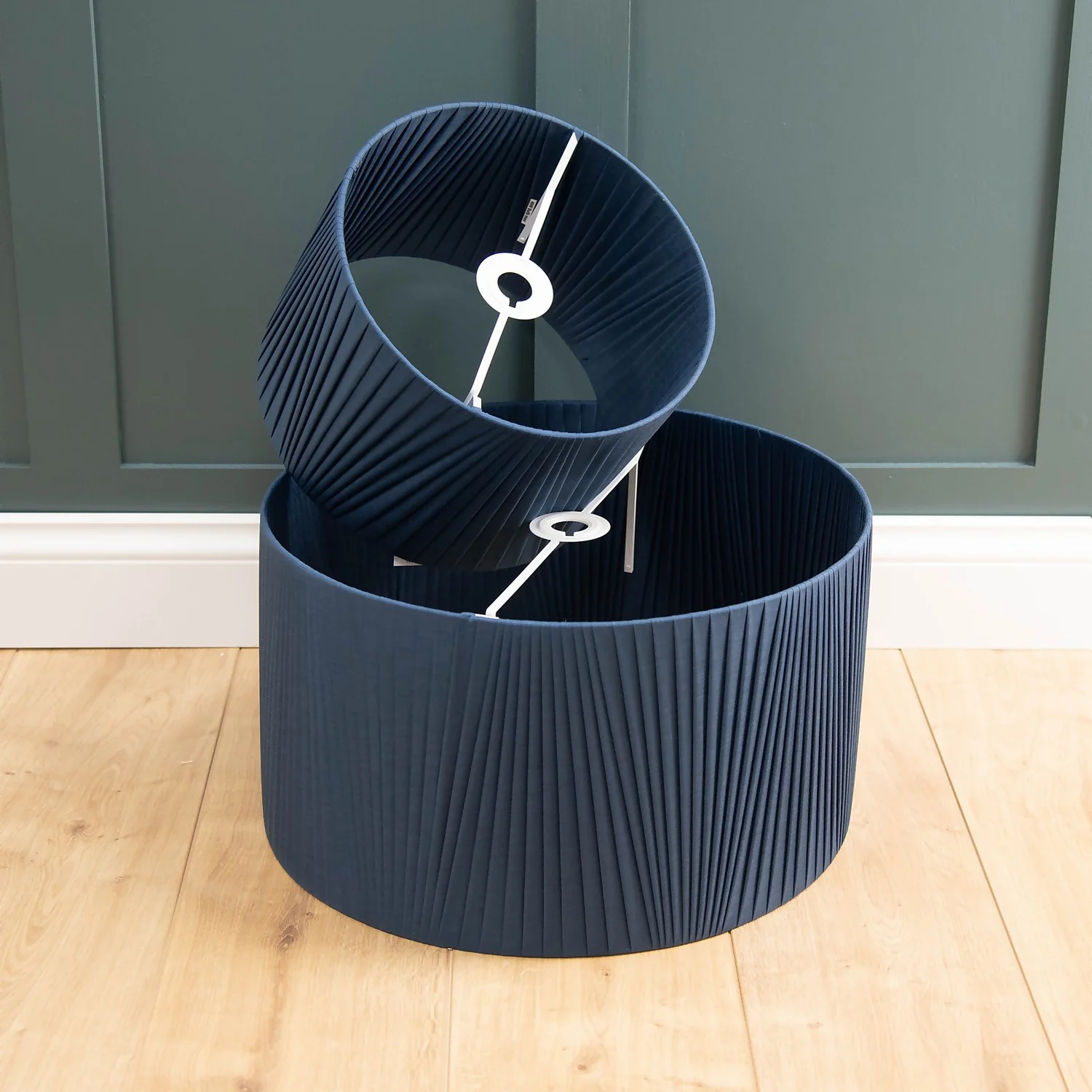 Raye Peacock Drum Pleated Silk Shade - 45cm - Image 6