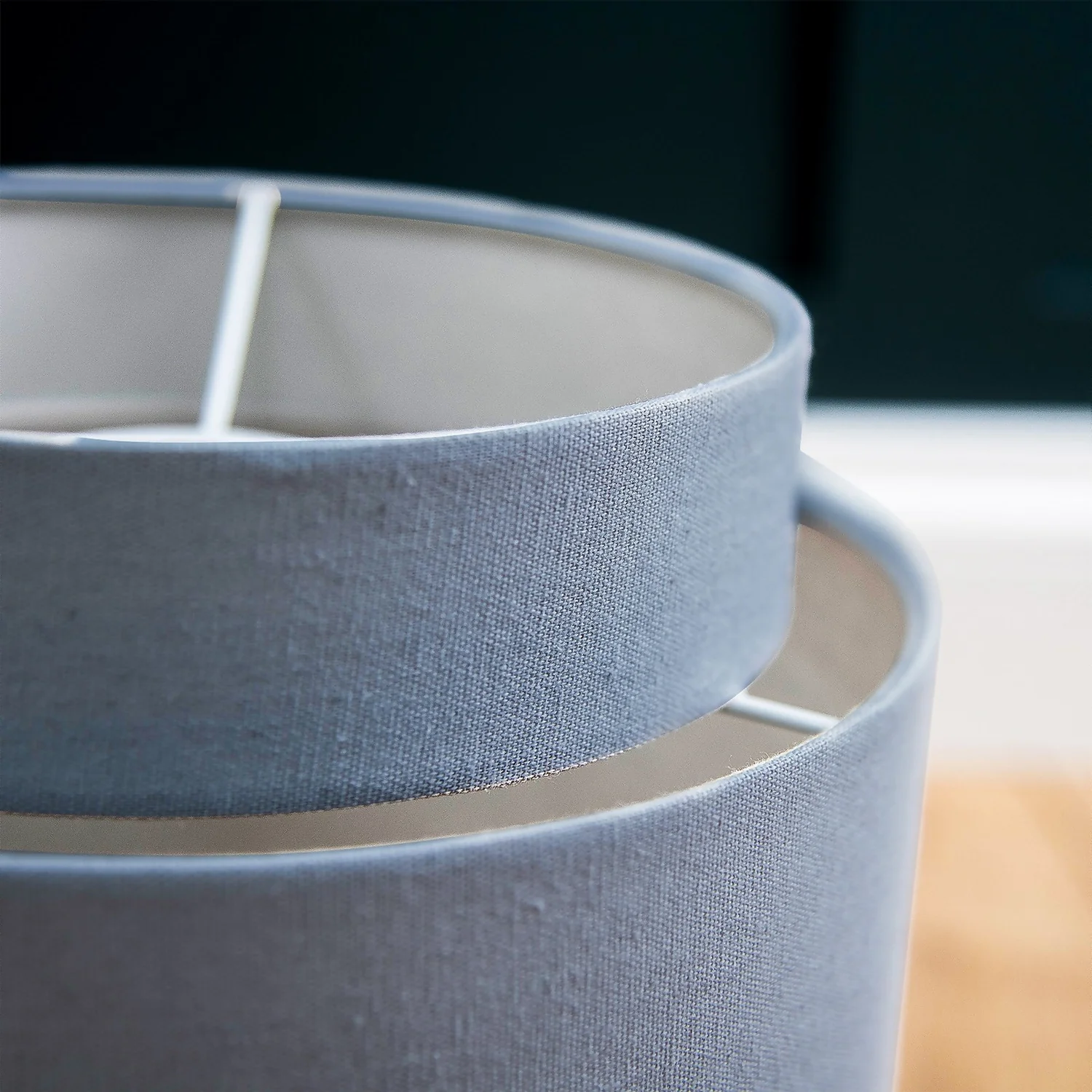 Finn Tier Drum Sky Blue Linen Shade - 25cm - Image 6