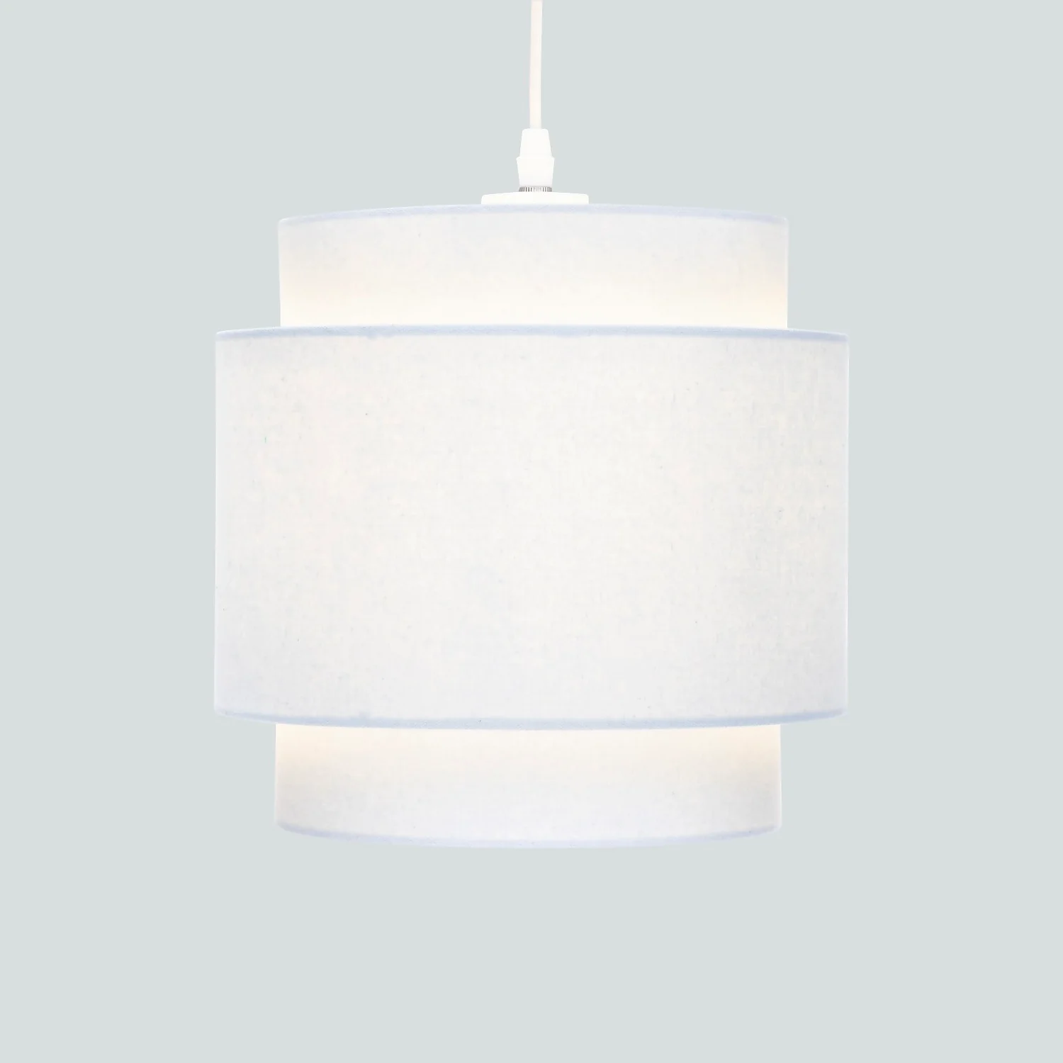 Finn Tier Drum Sky Blue Linen Shade - 25cm - Image 3